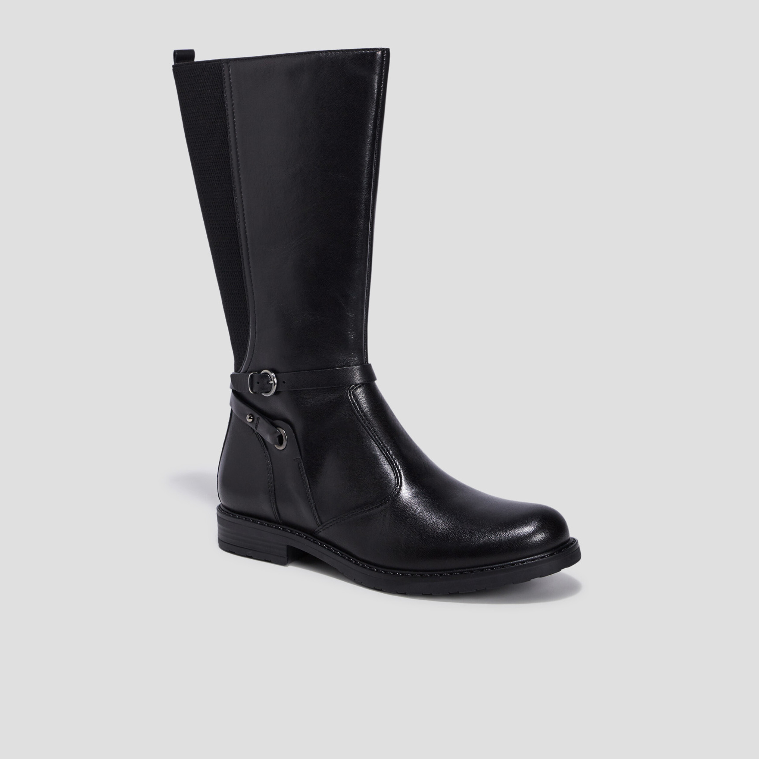 bottes avec boucles en cuir noir fille Bottes avec boucles en cuir noir fille