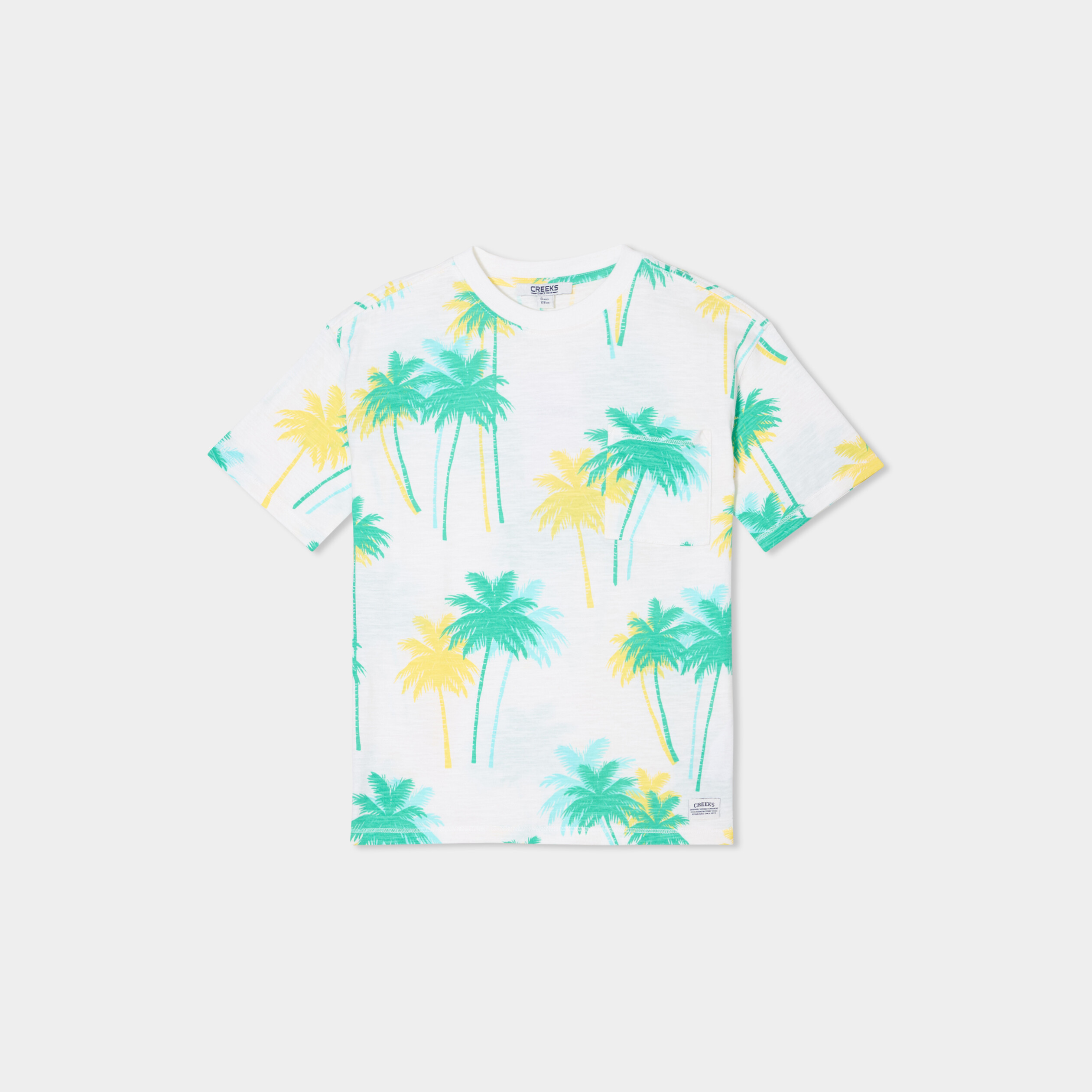 t shirt manches courtes 1 poche coton blanc garcon T-shirt manches courtes 1 poche coton blanc garçon