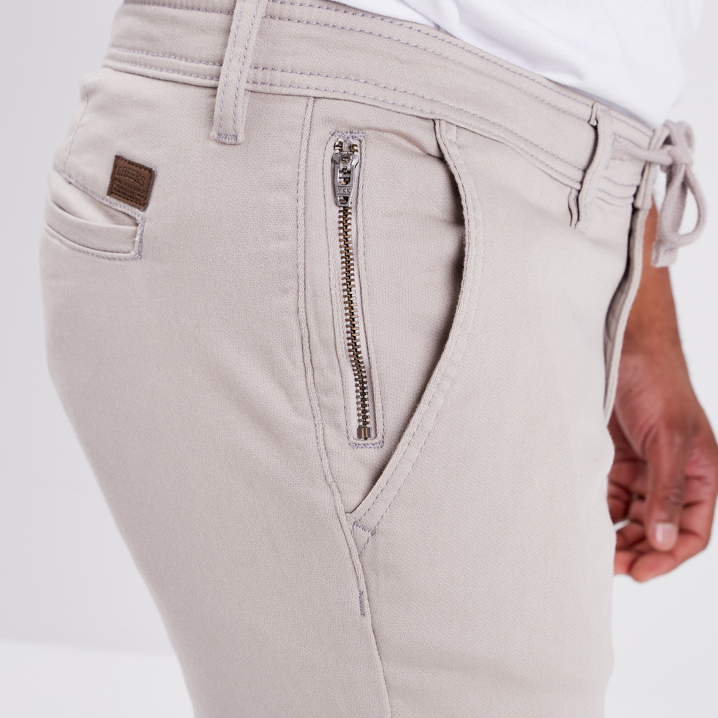 Pantalon cargo slim à coulisse sable homme