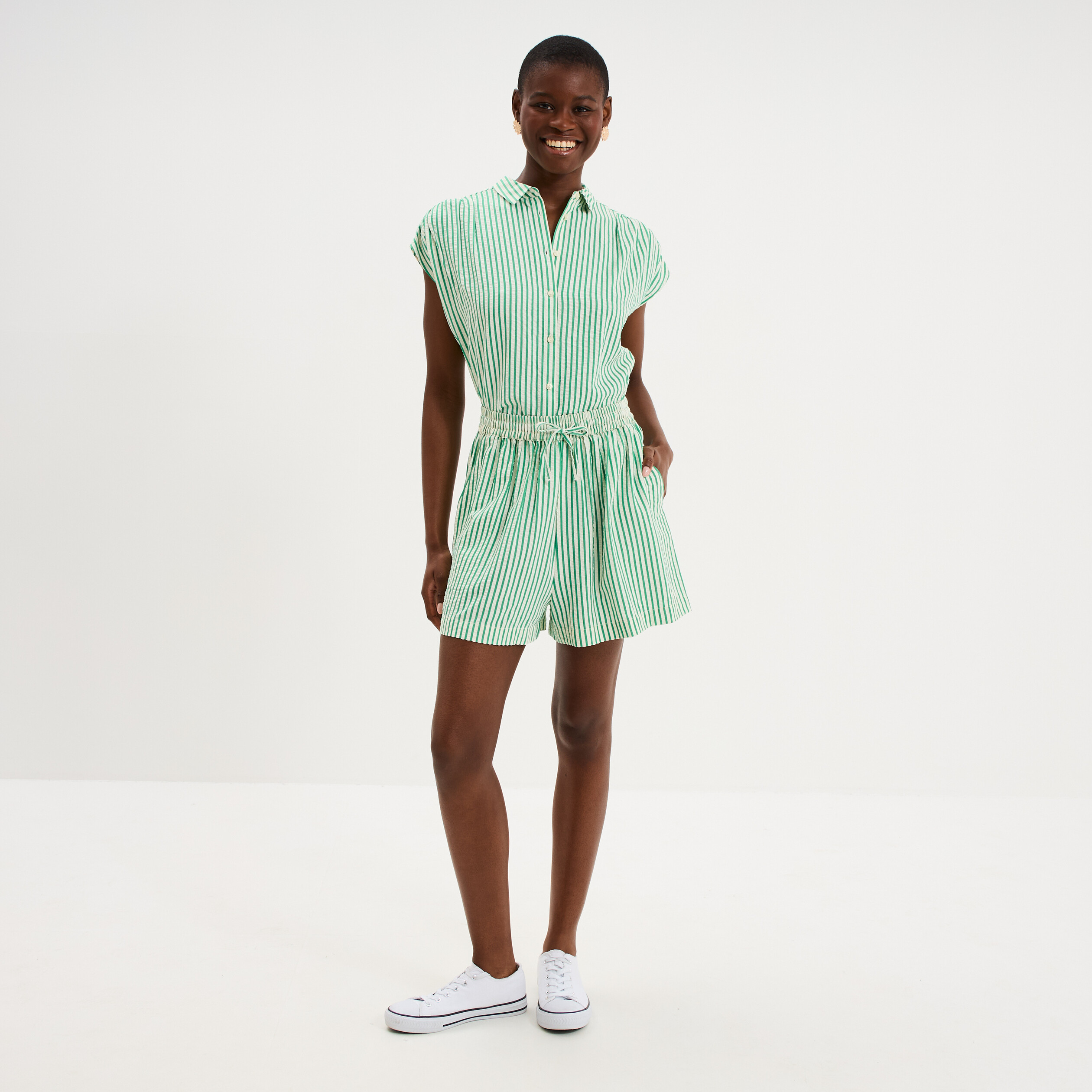 Chemise sans manches vert femme