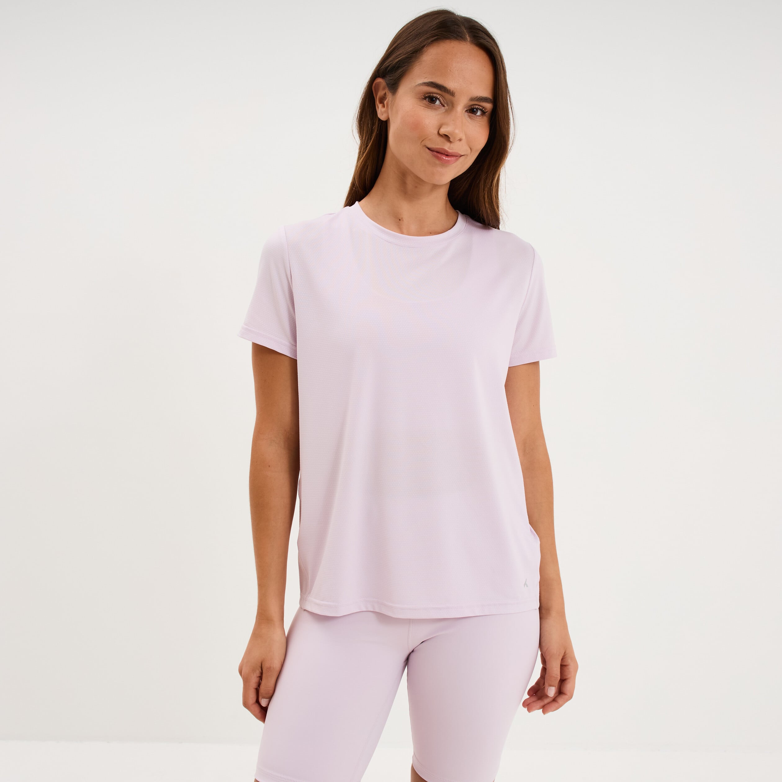 T-shirt de sport droit manches courtes violet clair femme