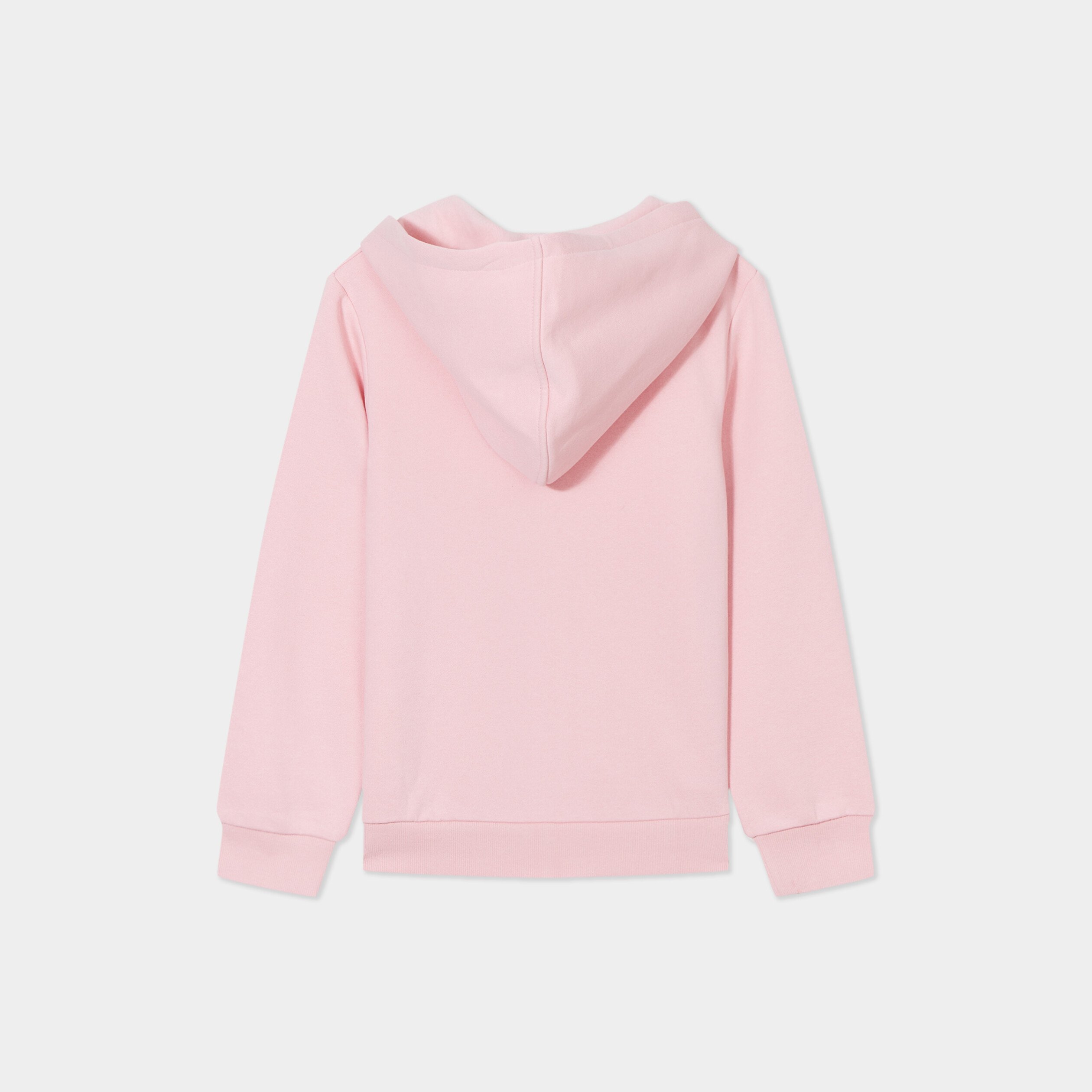 sweat a capuche zippe rose clair fille Sweat à capuche zippé rose clair fille