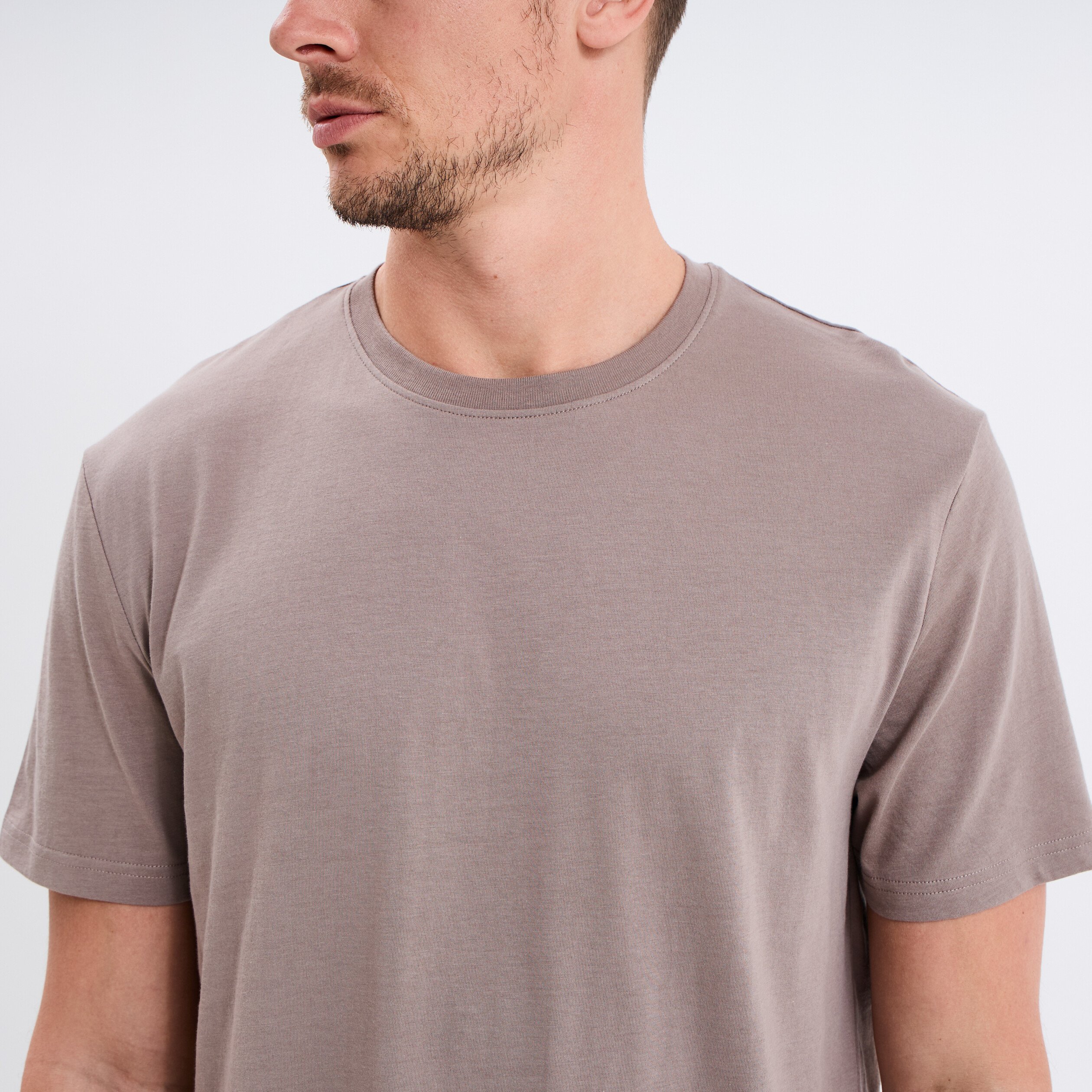 t shirt en coton manches courtes gris homme T-shirt en coton manches courtes gris homme