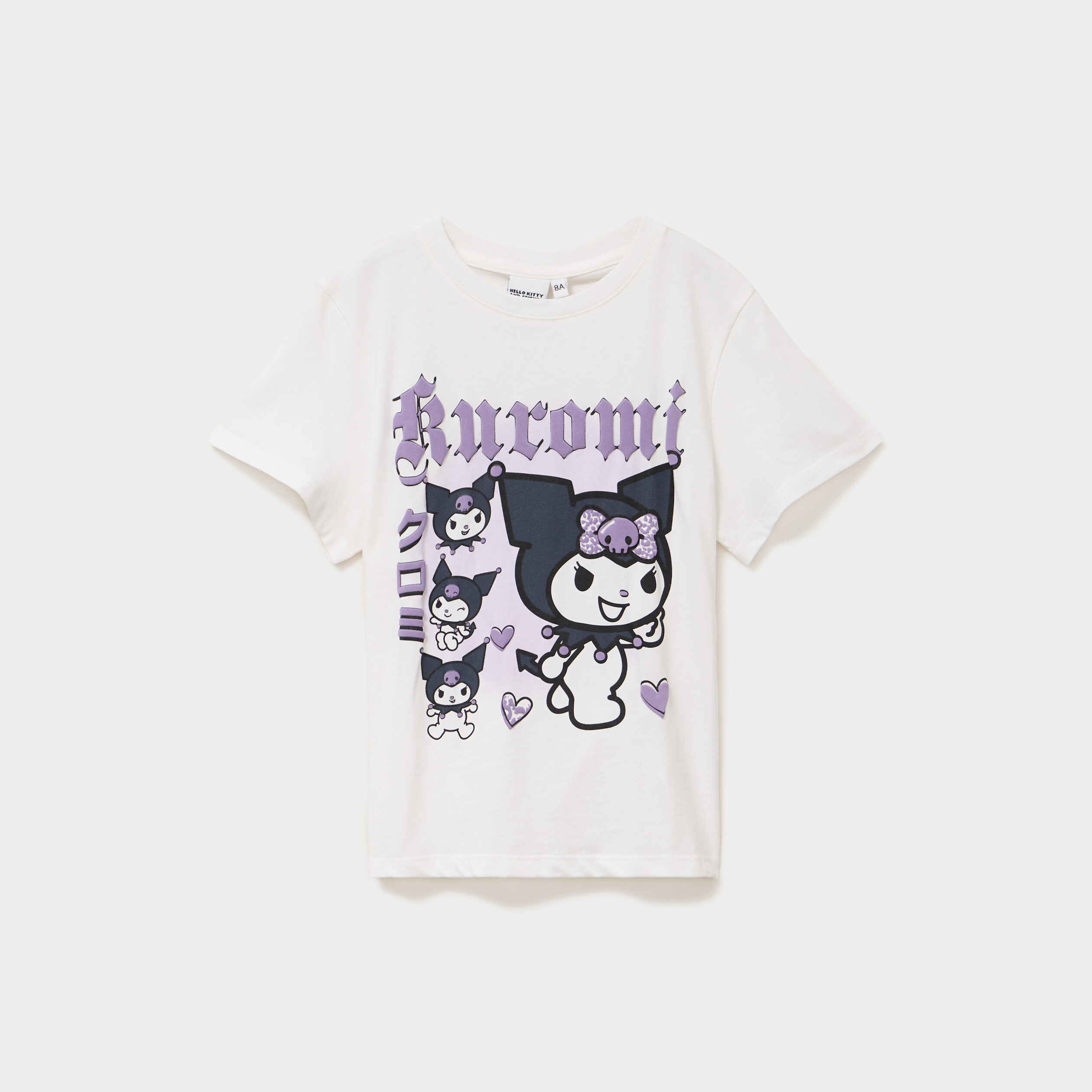 T-shirt coton Hello Kitty Kuromi blanc fille