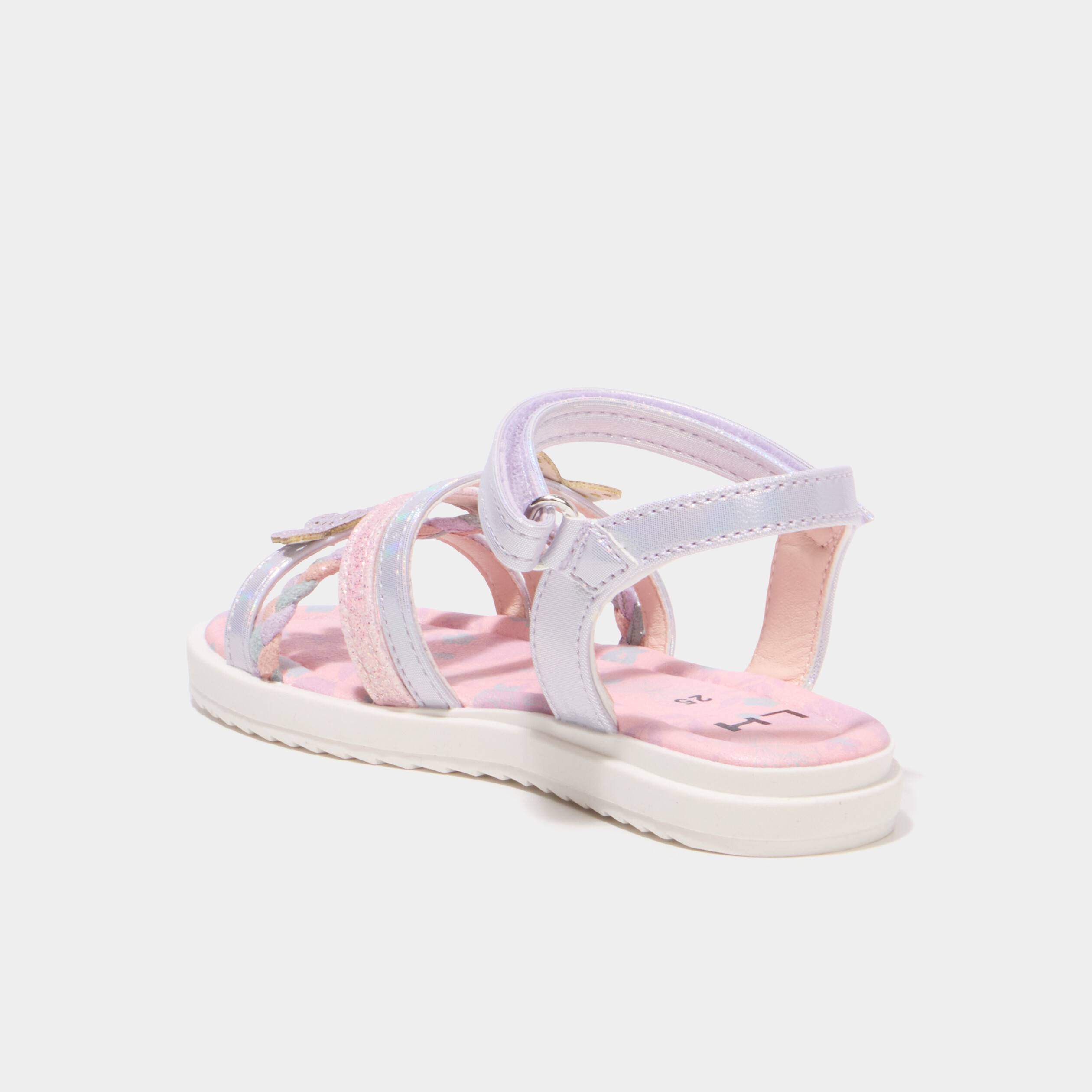 Sandales brides &agrave; scratch semelle souple multicolore fille