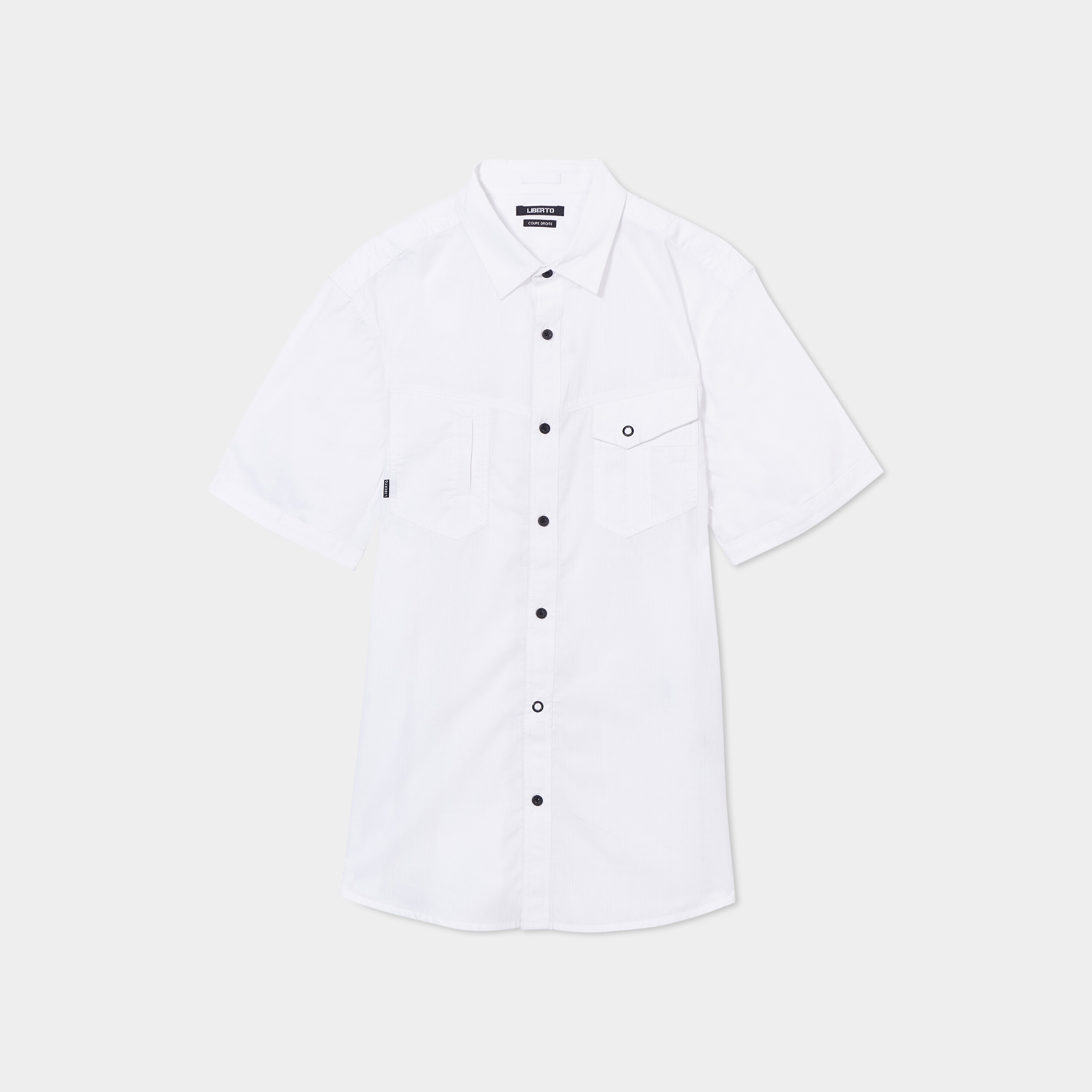 Chemise manches courtes &agrave; poches Liberto blanc homme