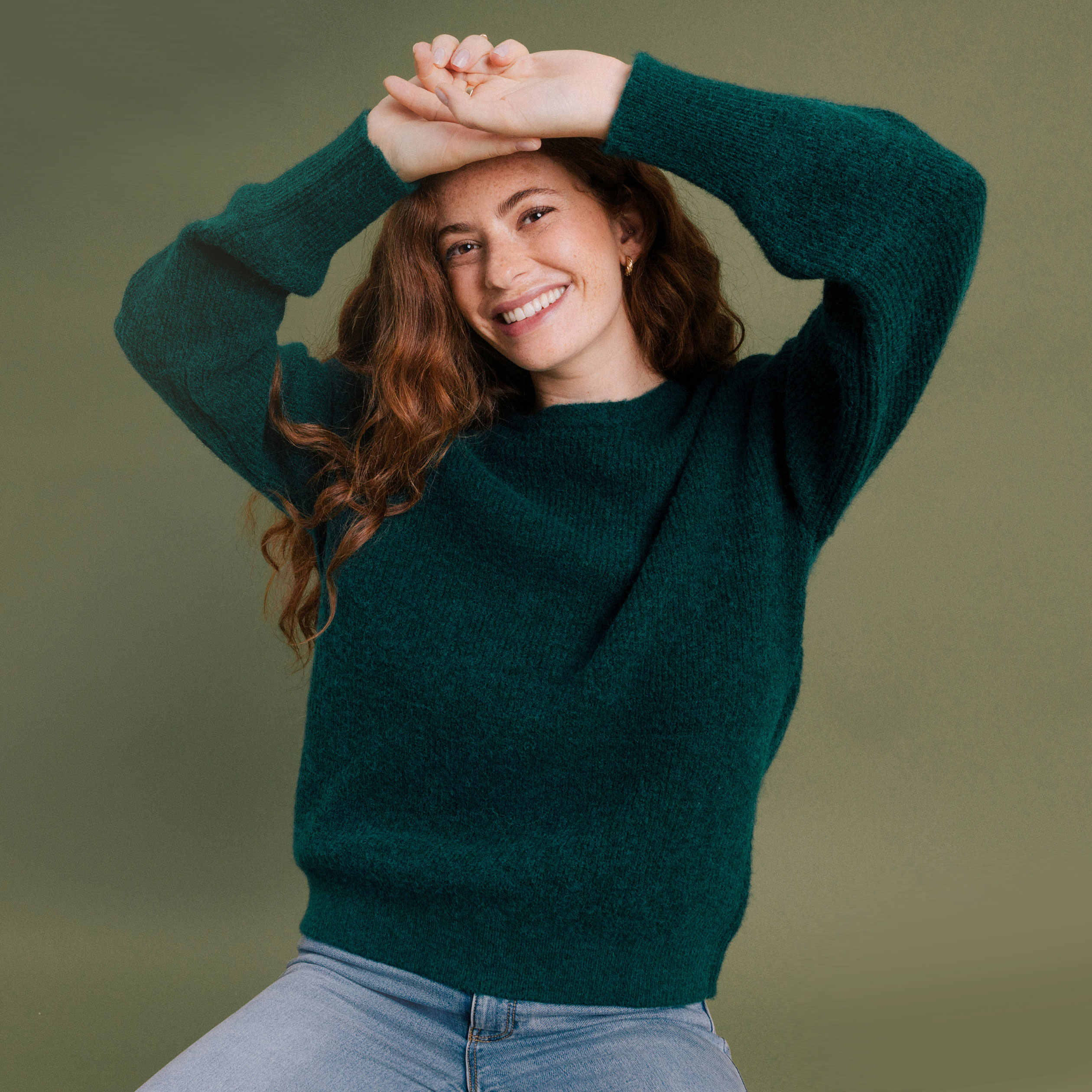 Pull vert foncé femme deals
