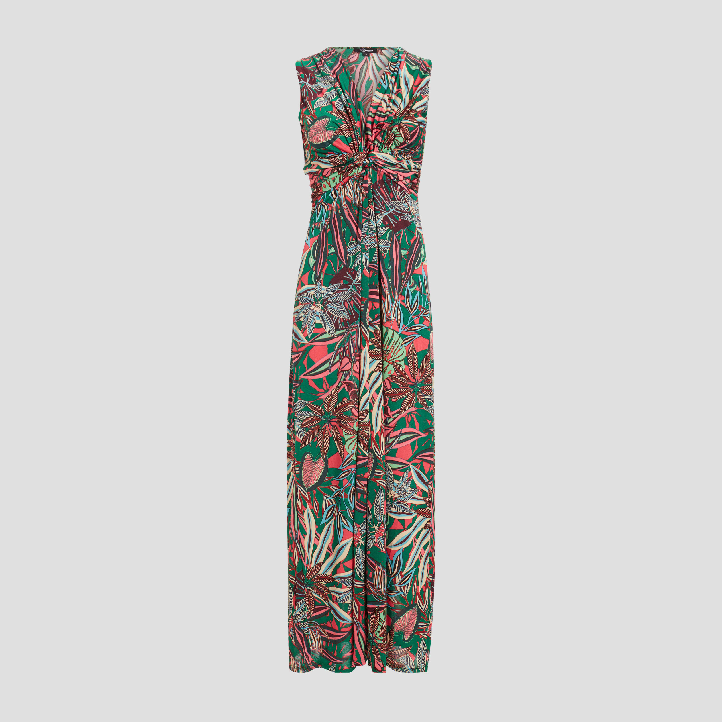 Robe longue droite vert femme