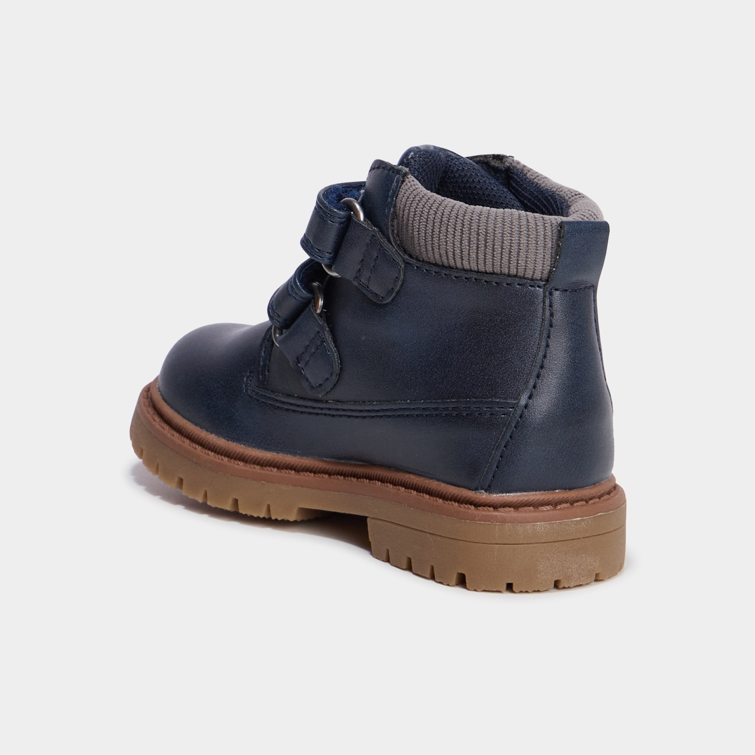 Boots &agrave; scratchs bleu marine b&eacute;b&eacute; gar&ccedil;on