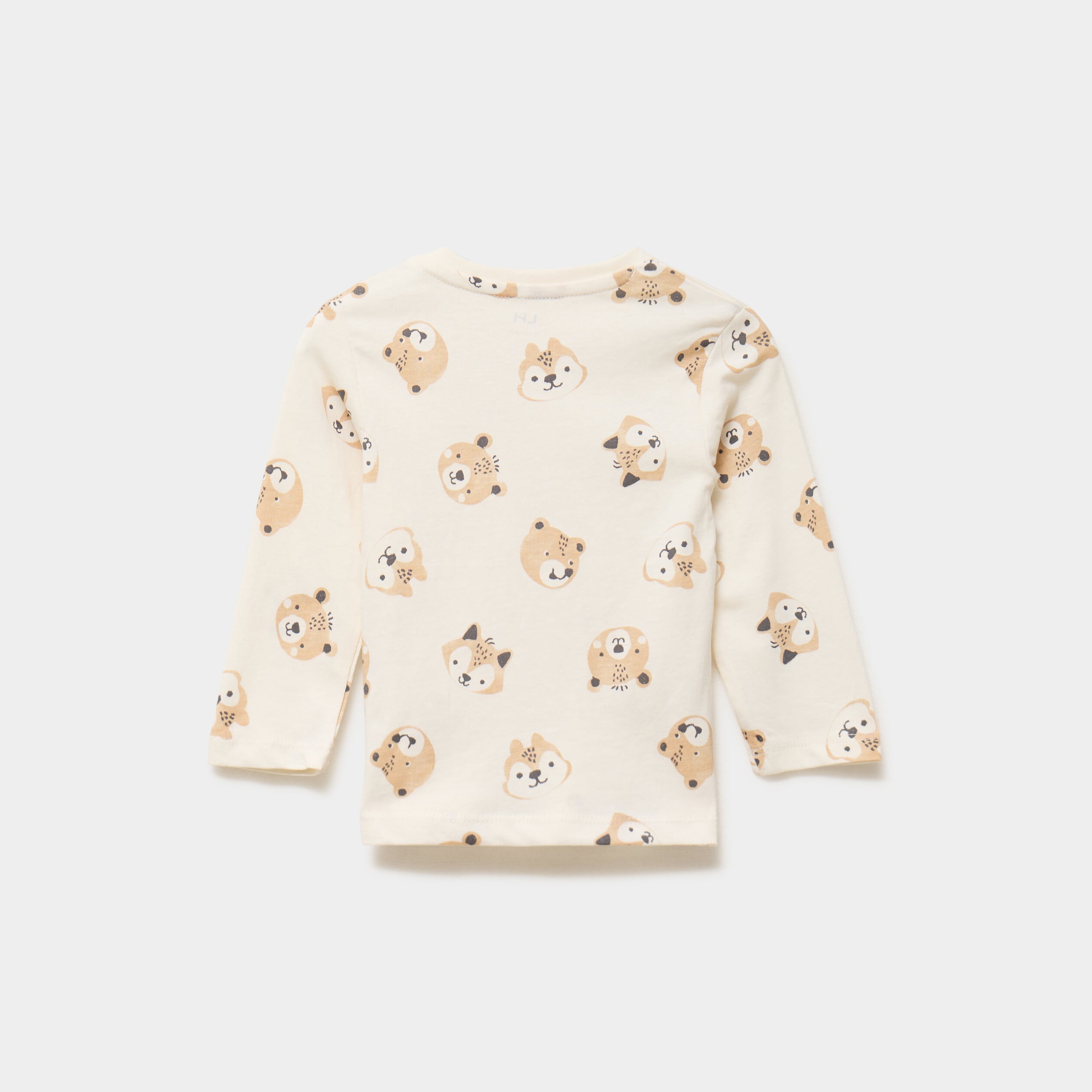T-shirt manches longues coton ecru b&eacute;b&eacute; gar&ccedil;on