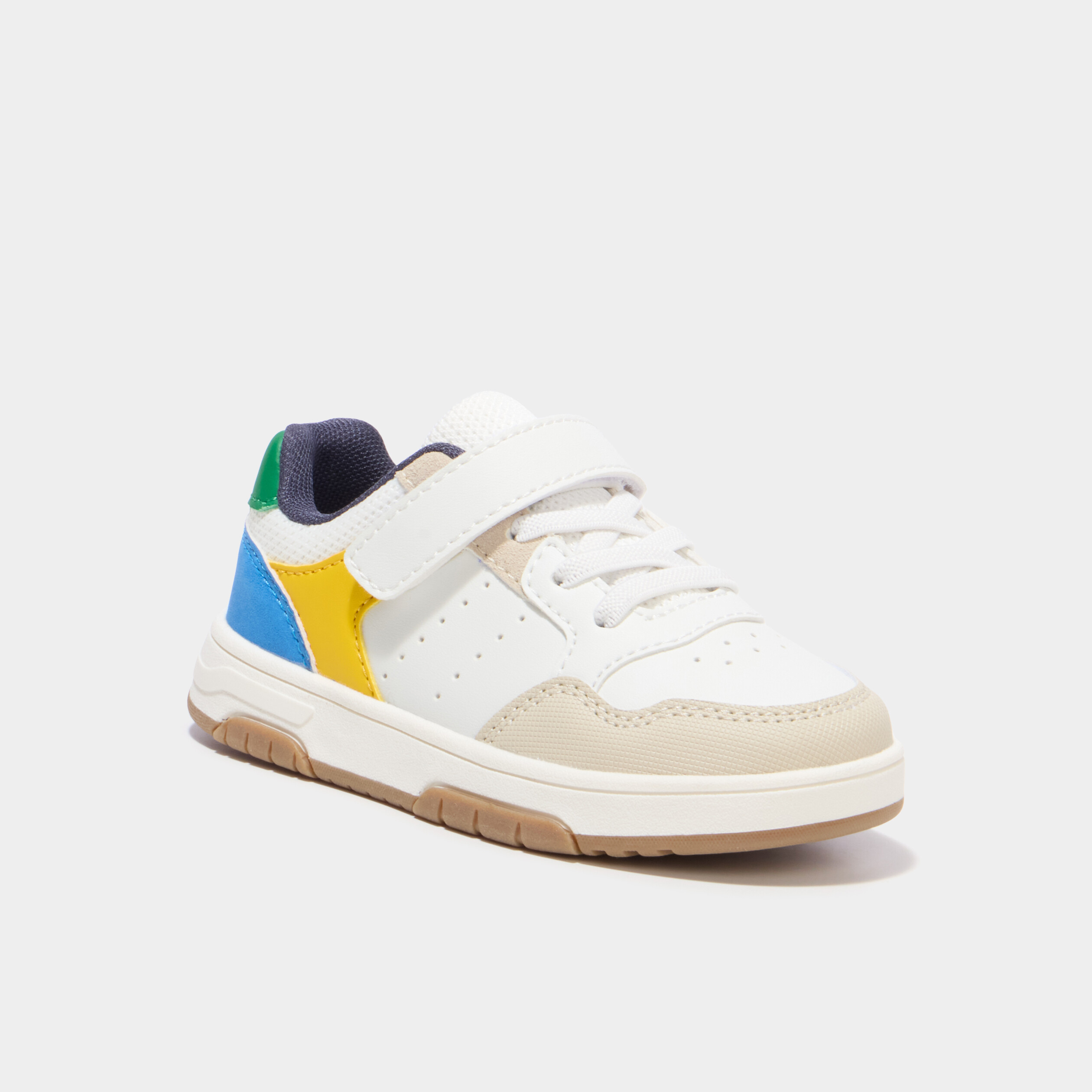 Tennis basses &agrave; scratchs bout renforc&eacute; multicolore gar&ccedil;on