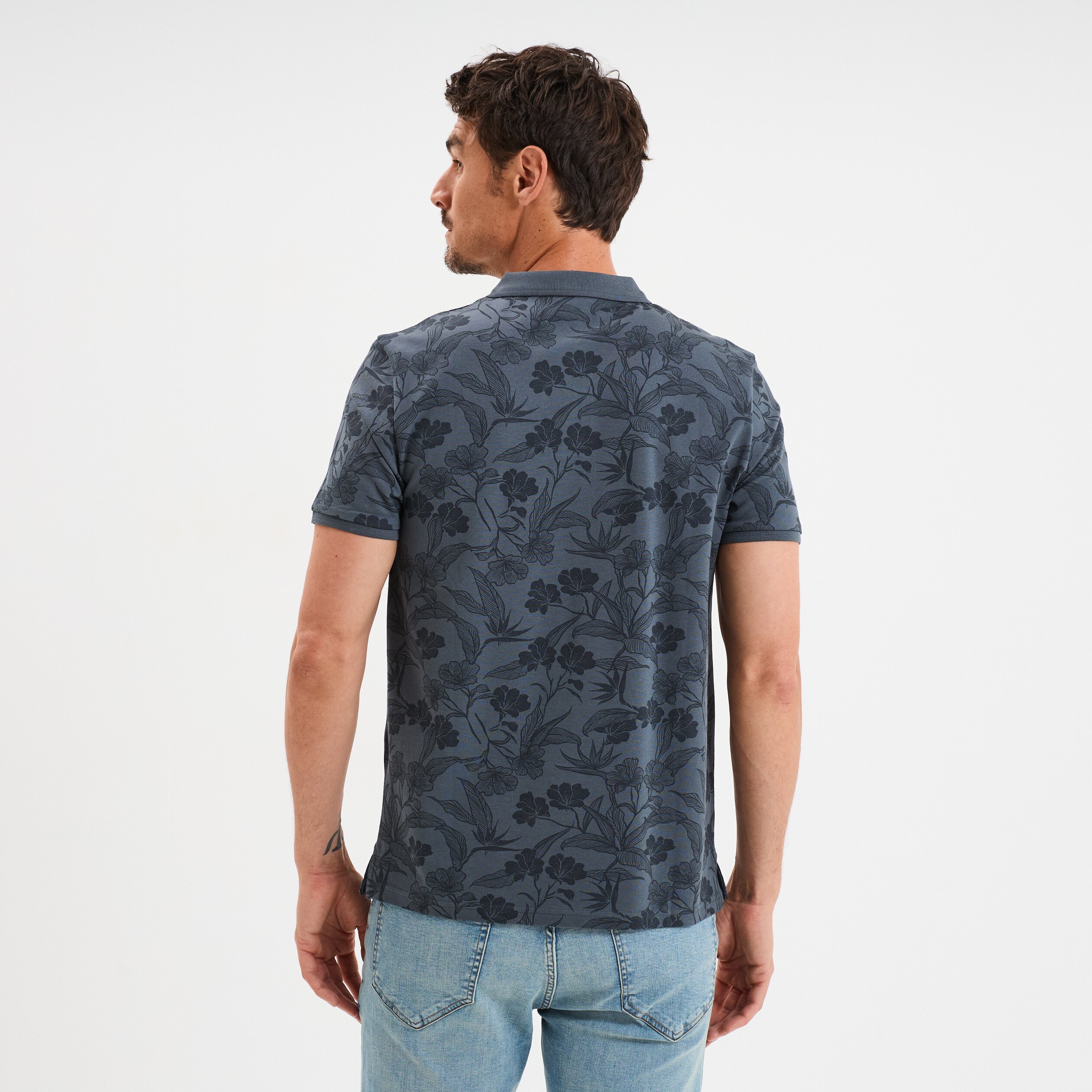 polo droit manches courtes coton bleu fonce homme Polo droit manches courtes coton bleu foncé homme