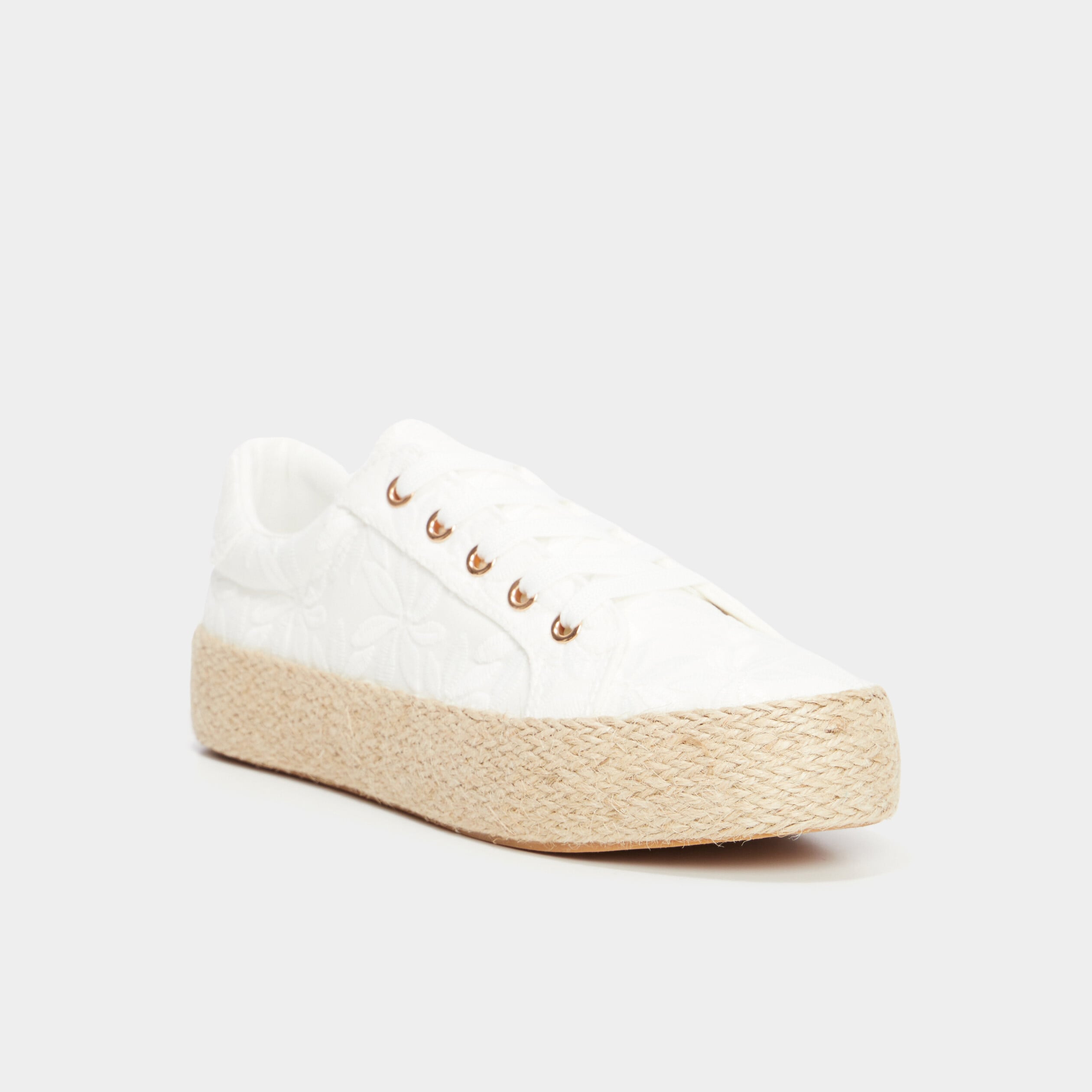Baskets en toile blanc femme