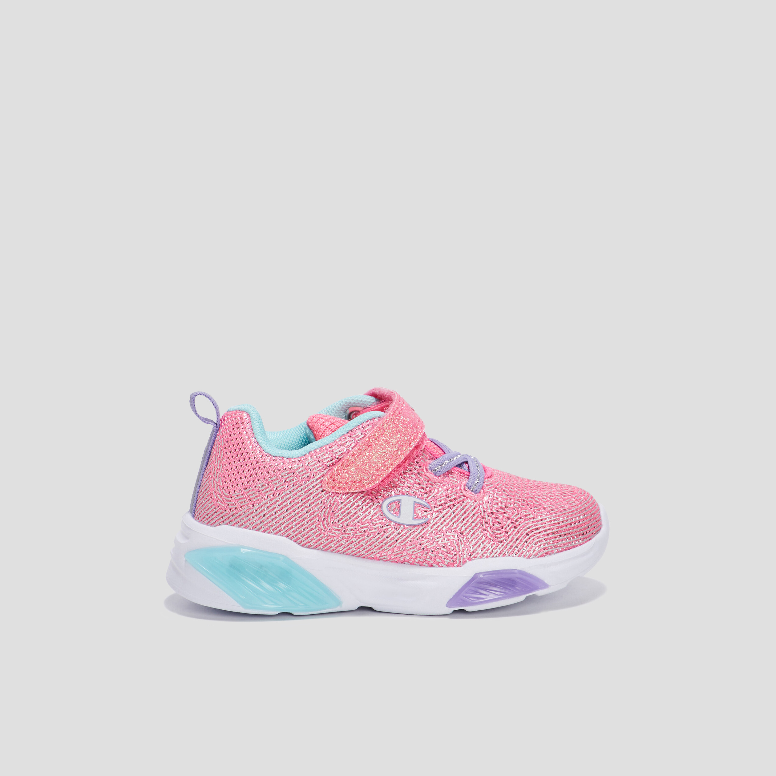 Baskets running à scratch Champion rose fille