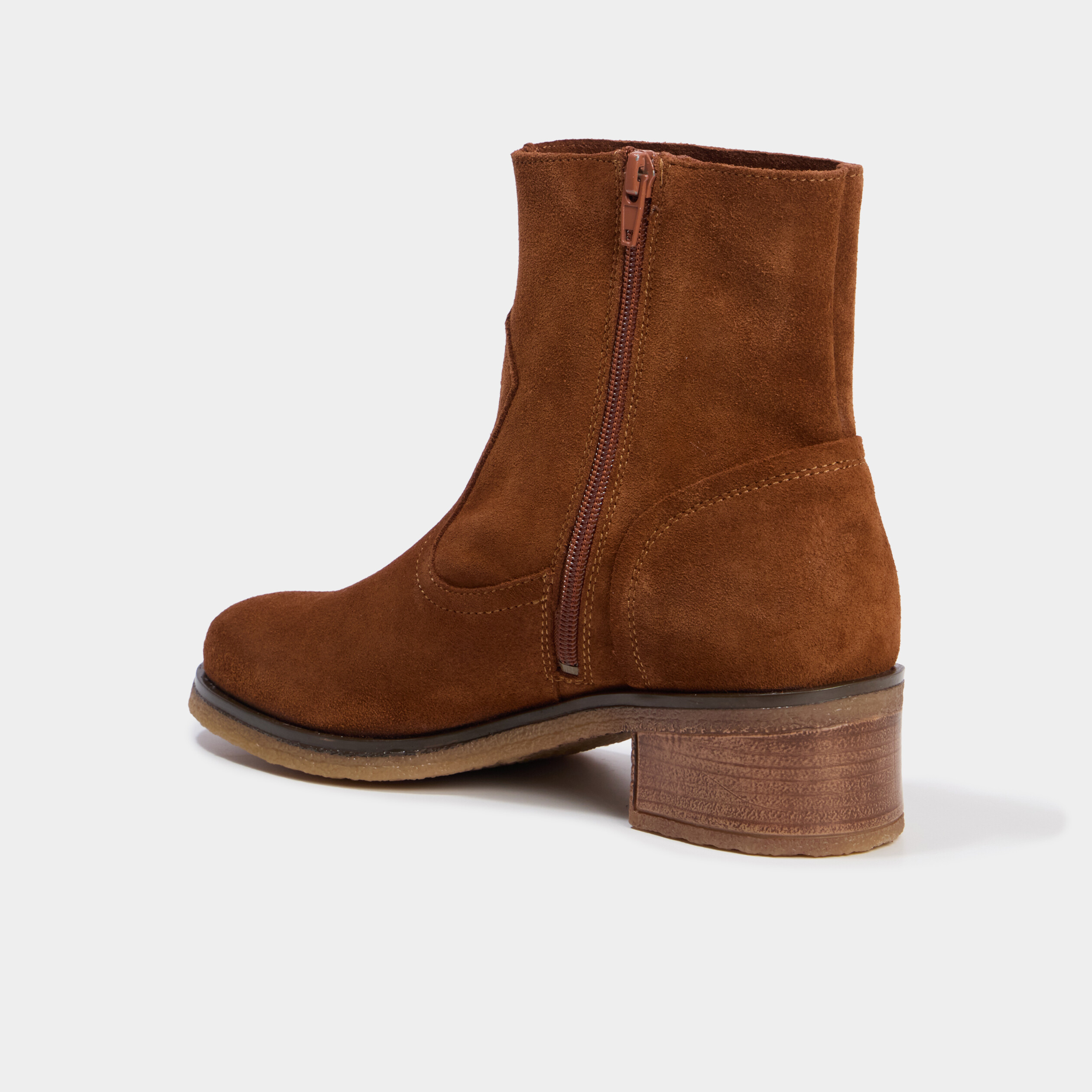 Bottines cuir daim &agrave; talons Creeks marron femme