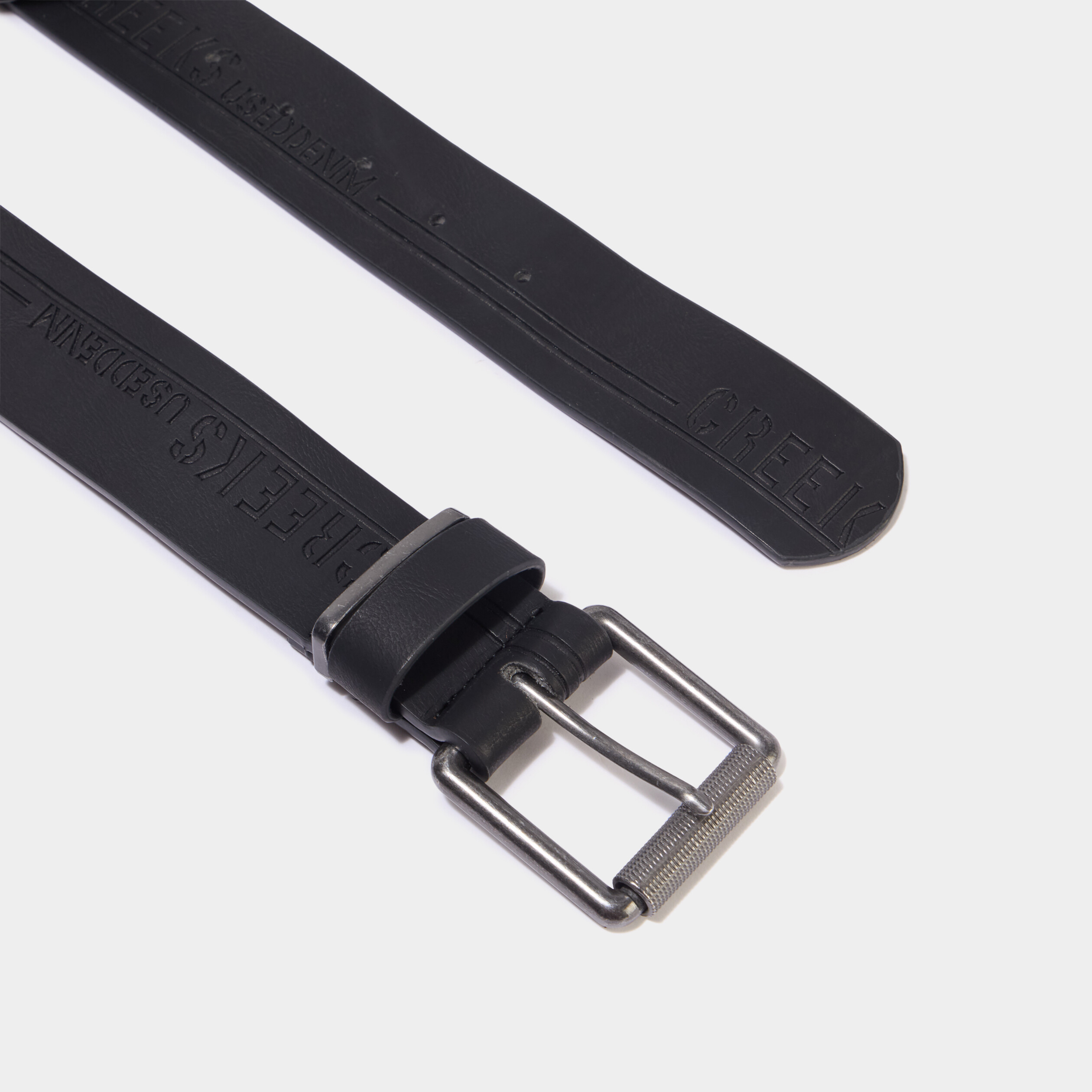 Ceinture emboss&eacute;e noir homme