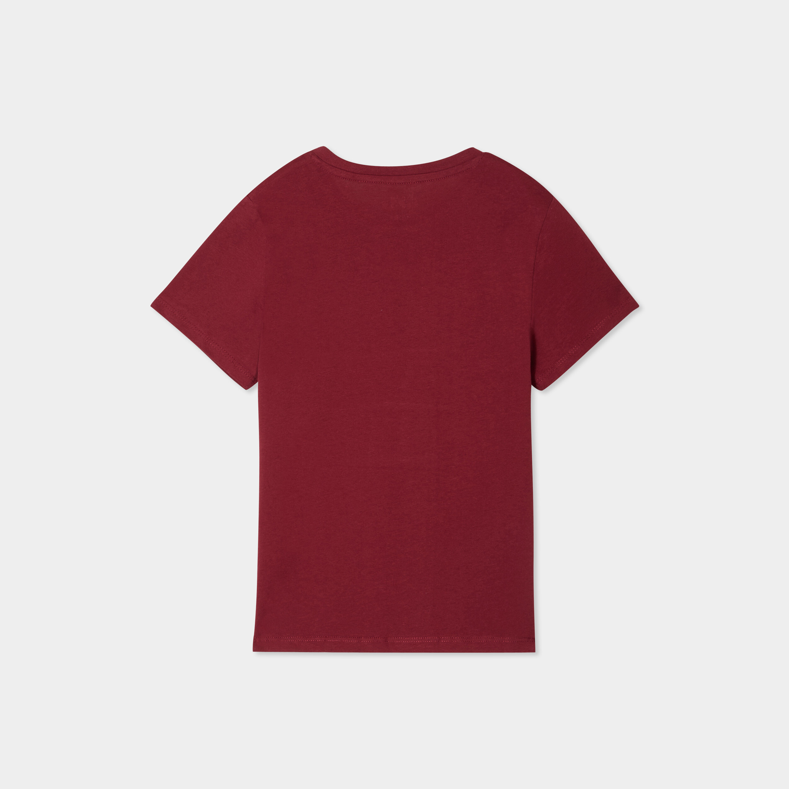 t shirt col rond manches courtes coton bordeaux garcon T-shirt col rond manches courtes coton bordeaux garçon