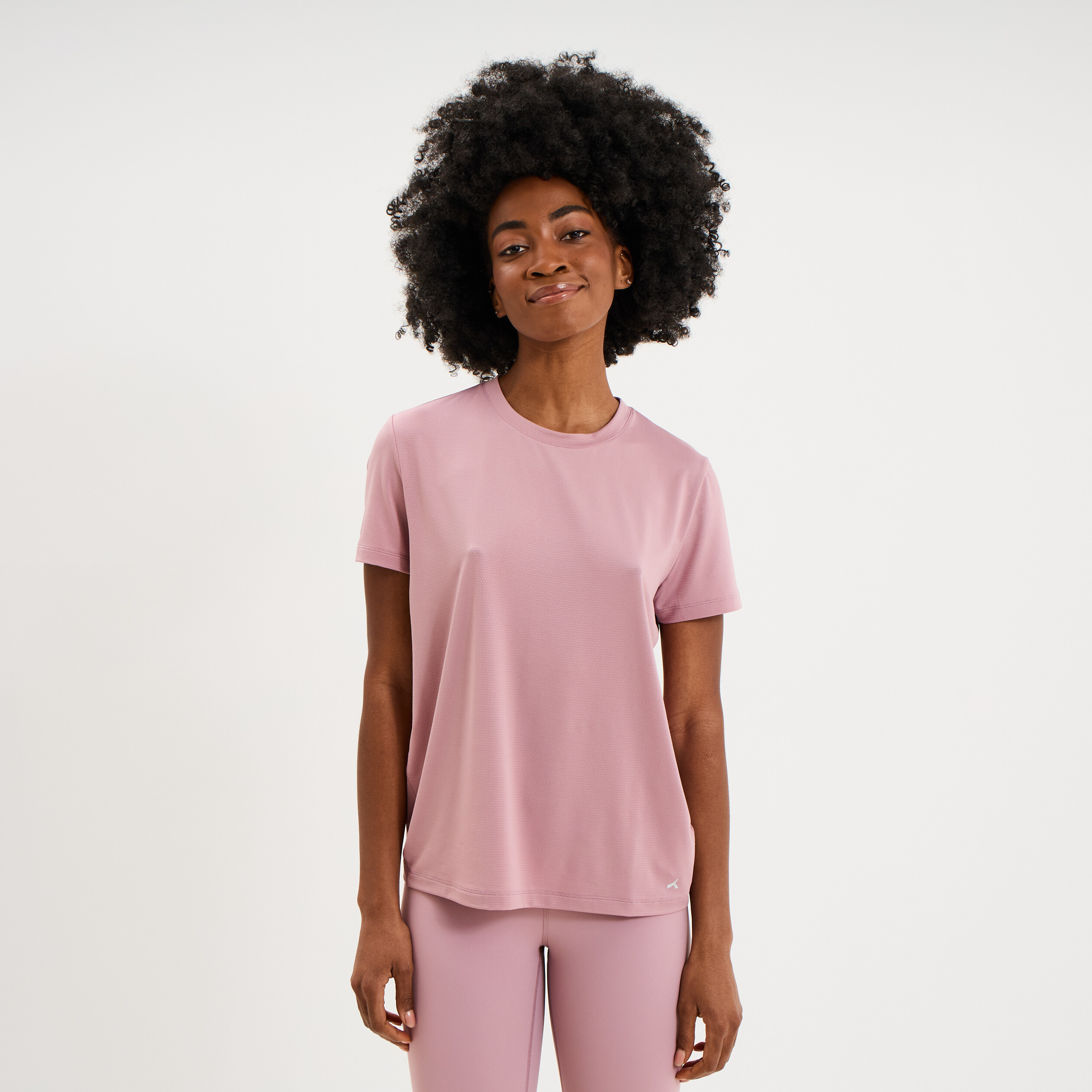 T-shirt de sport droit manches courtes mauve femme