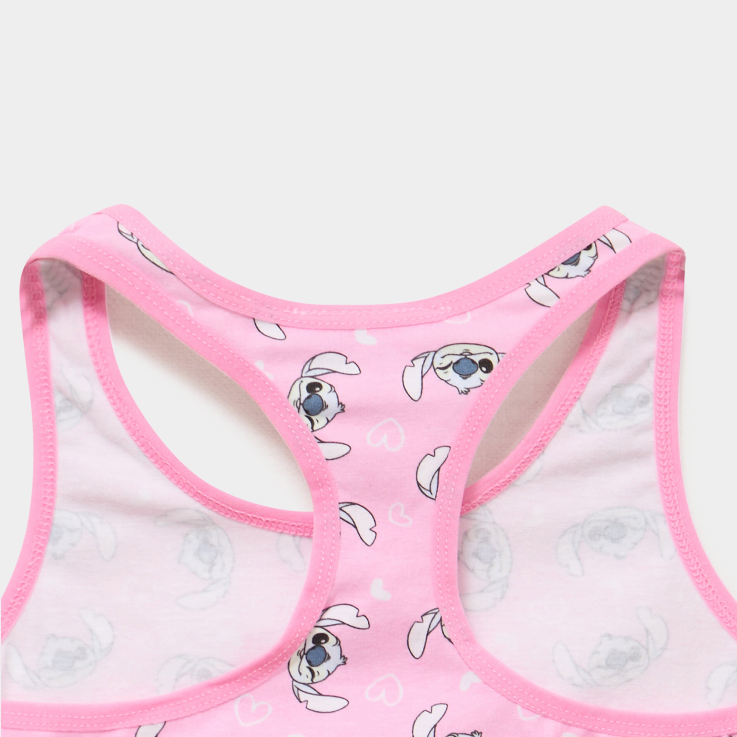Lot 2 brassi&egrave;res dos nageur Stitch rose fille
