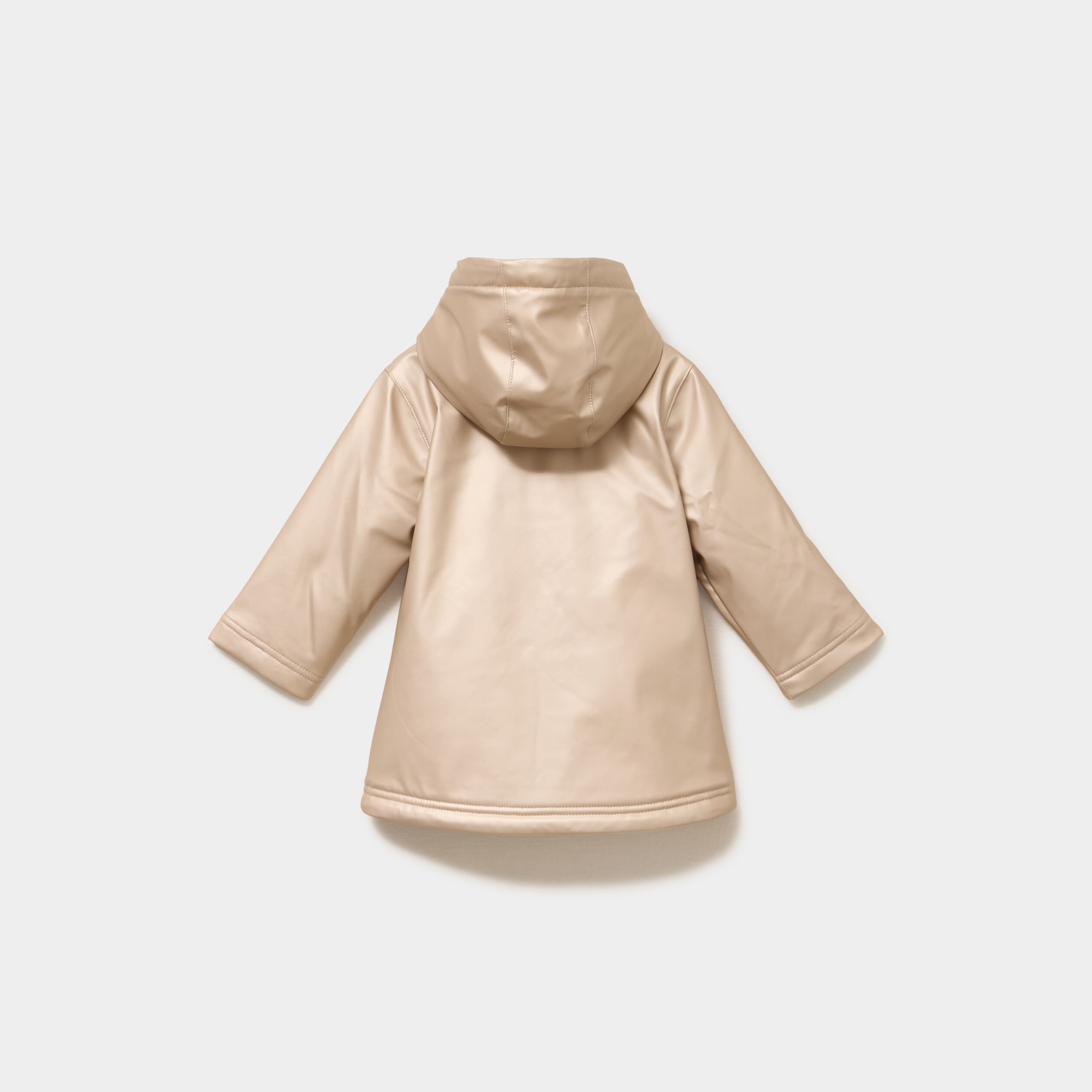 Parka imperm&eacute;able doubl&eacute;e &agrave; capuche couleur argent b&eacute;b&eacute; fille