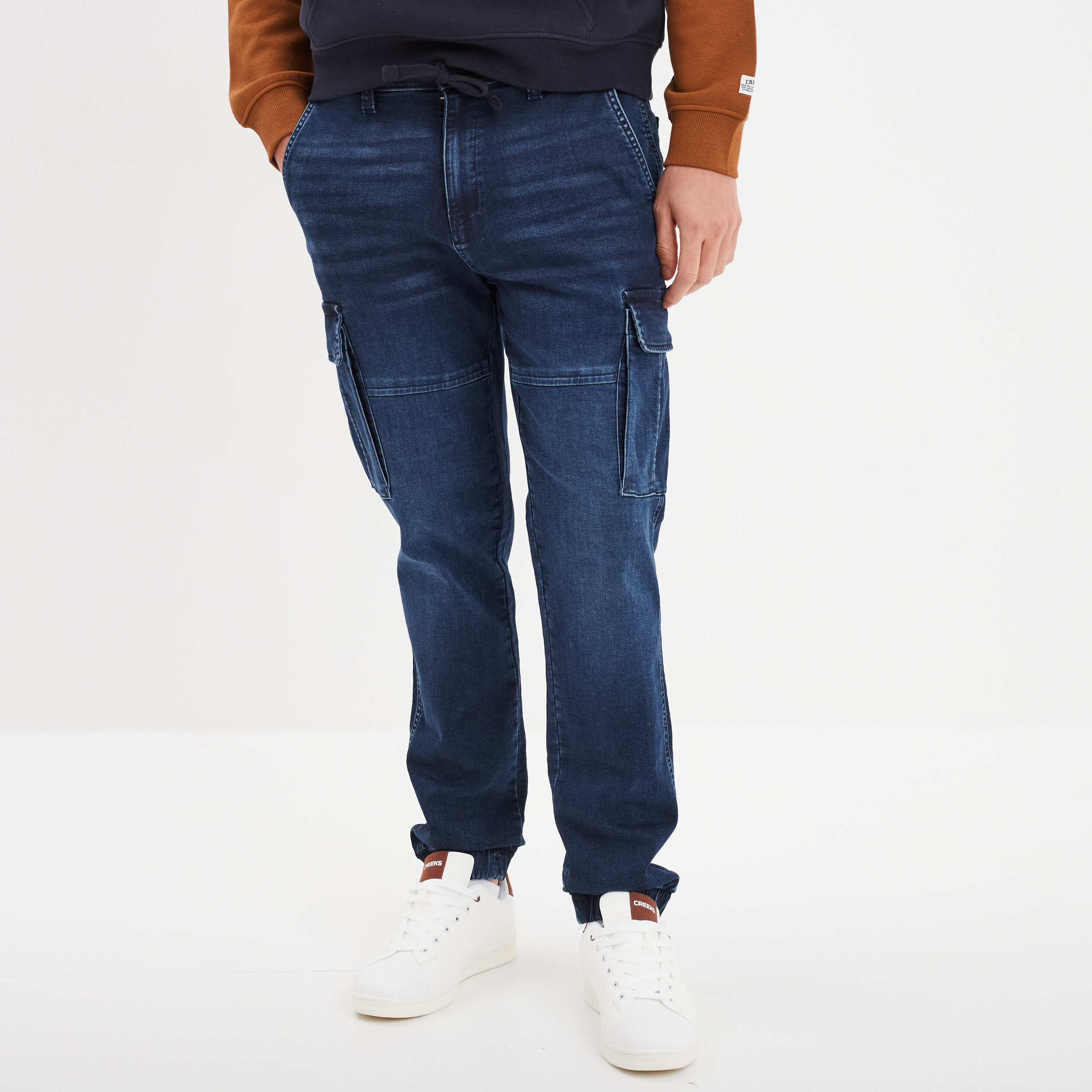 Jeans cargo slim Liberto denim stone homme