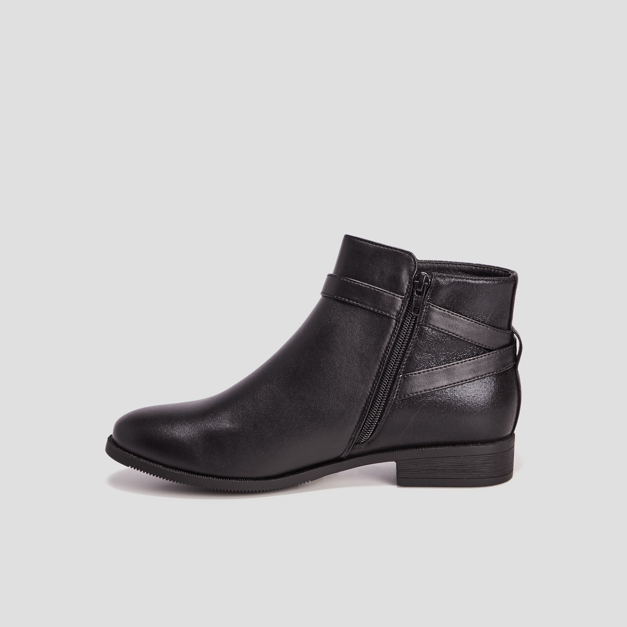 Bottines avec brides noir femme