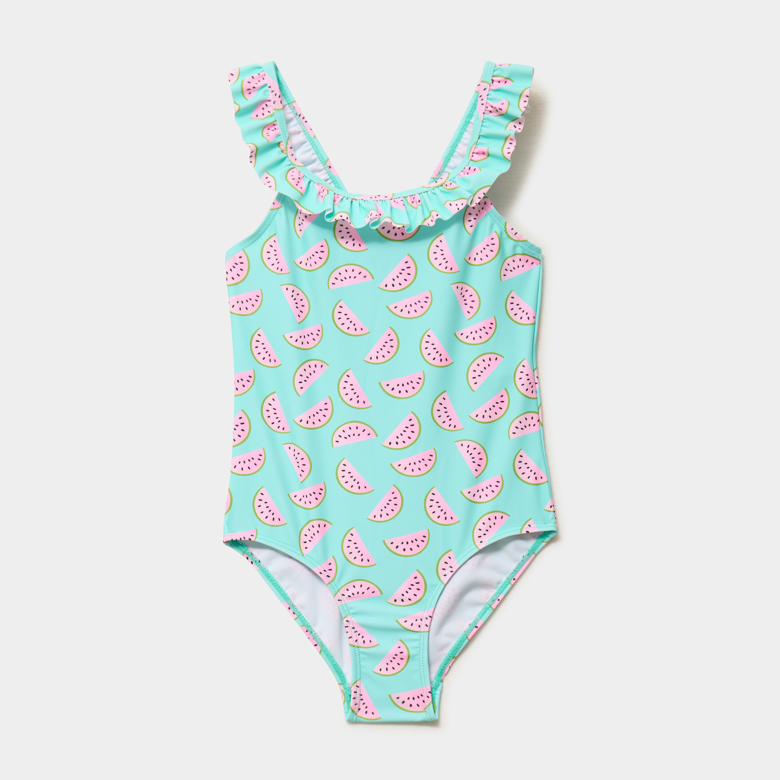 Maillot de bain une pi&egrave;ce &agrave; volants vert clair fille