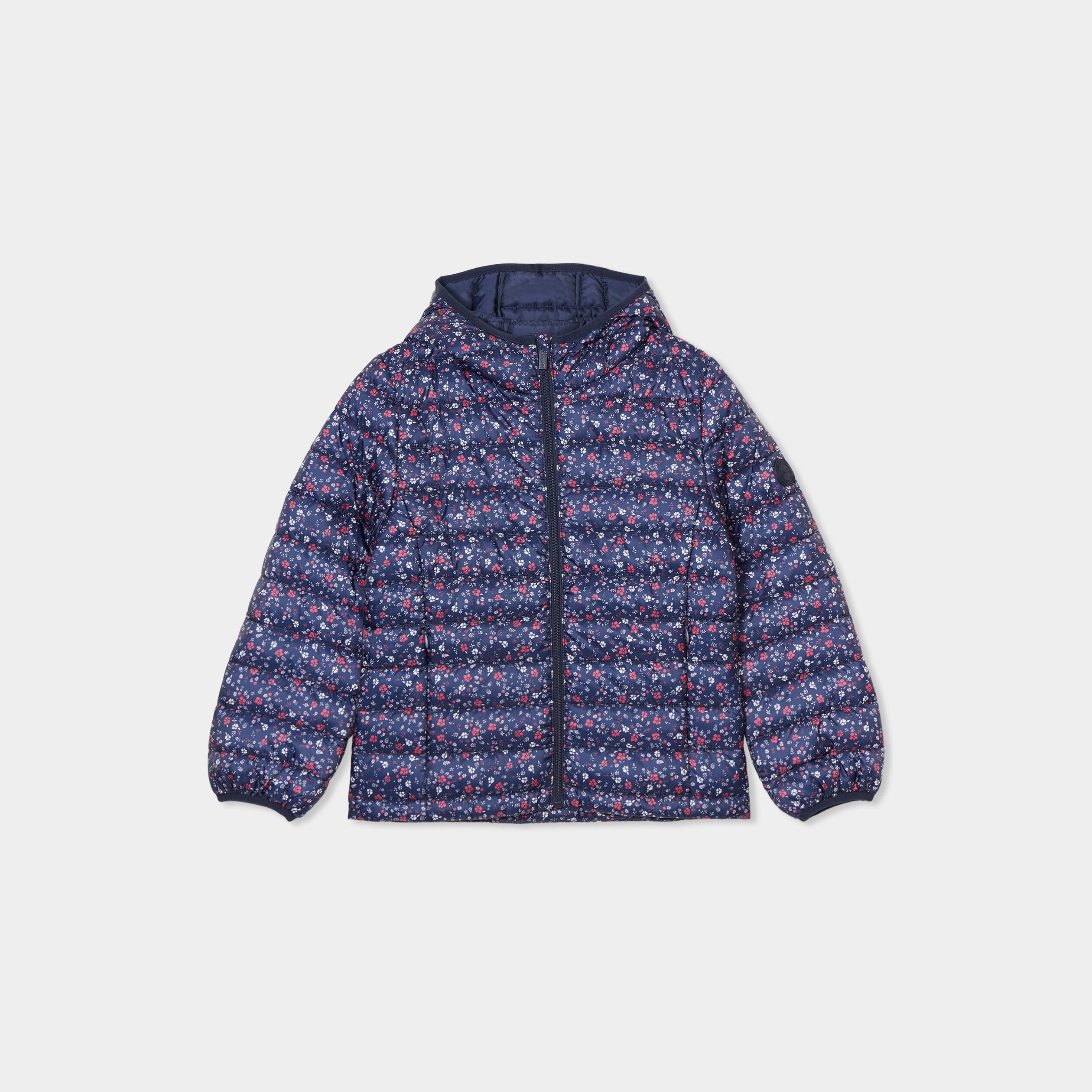 Doudoune l&eacute;g&egrave;re imperm&eacute;able &agrave; capuche bleu marine fille