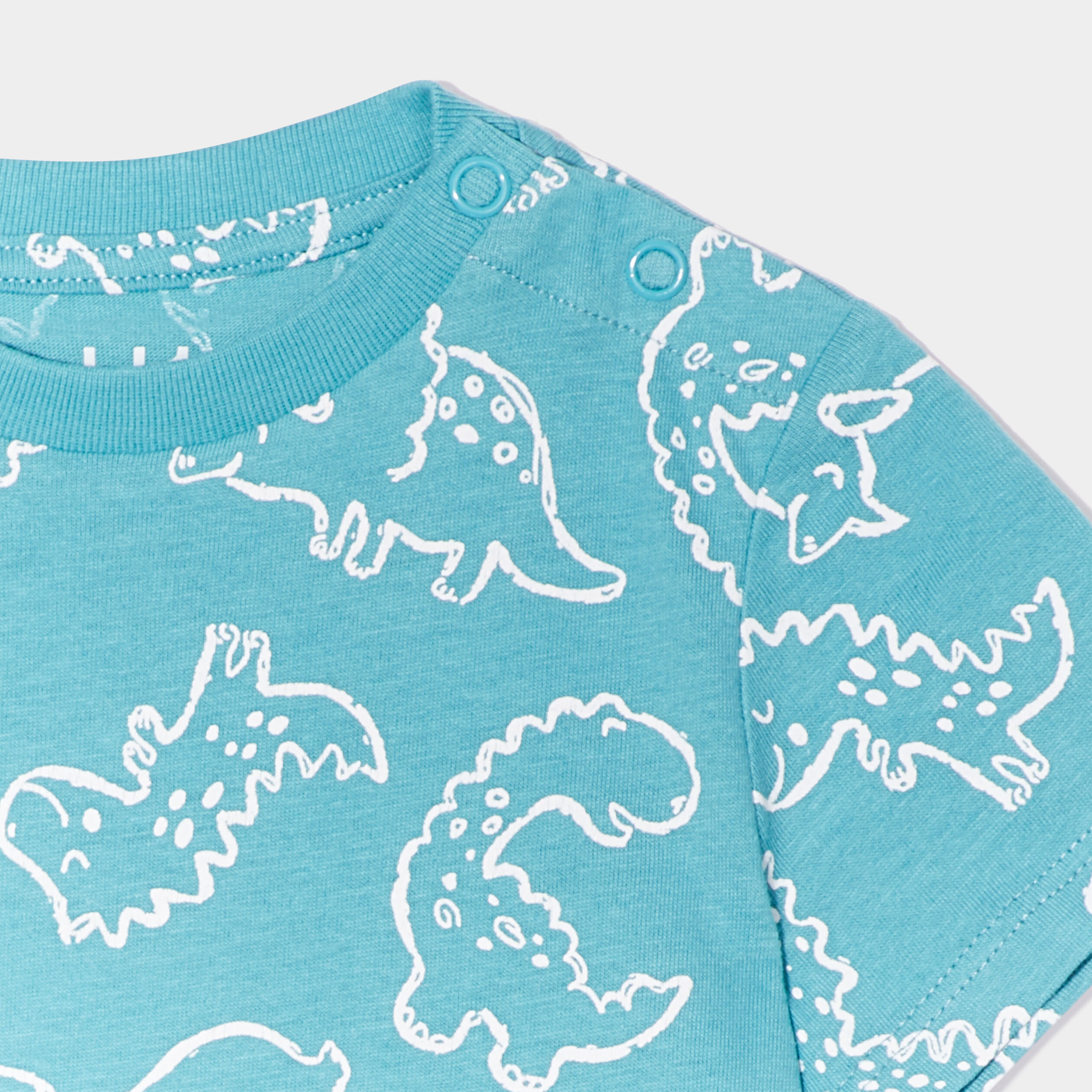 t shirt manches courtes coton bleu turquoise bebeg T-shirt manches courtes coton bleu turquoise bébé garçon