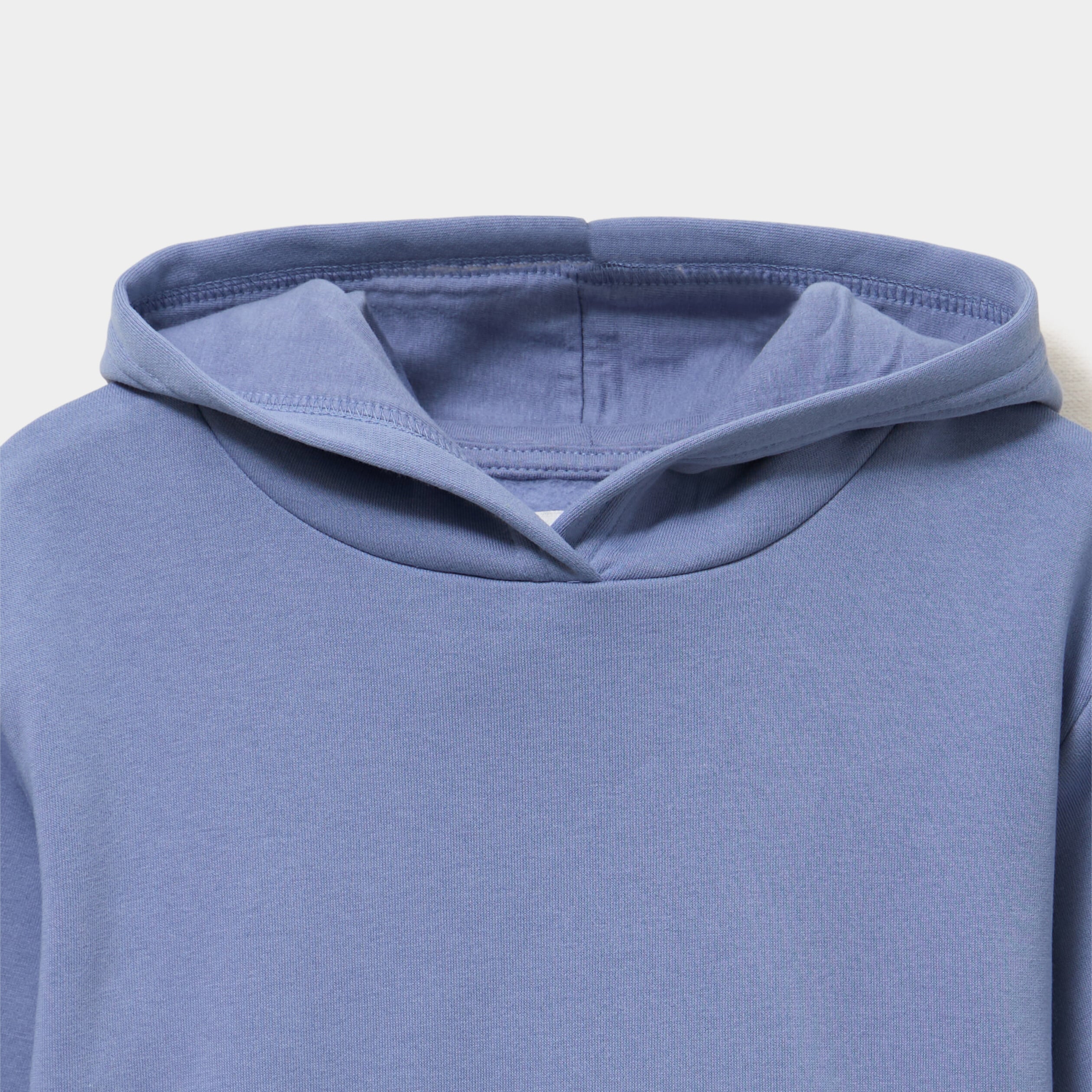Sweat &agrave; capuche hoodie relax molleton bleu lavande fille