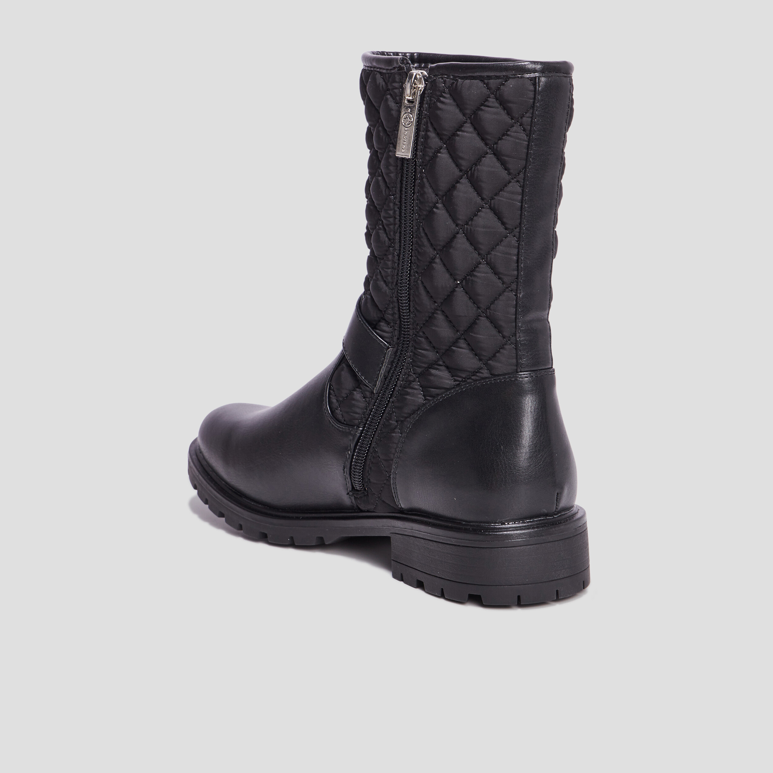 bottines plates matelassees noir femme Bottines plates matelassées noir femme