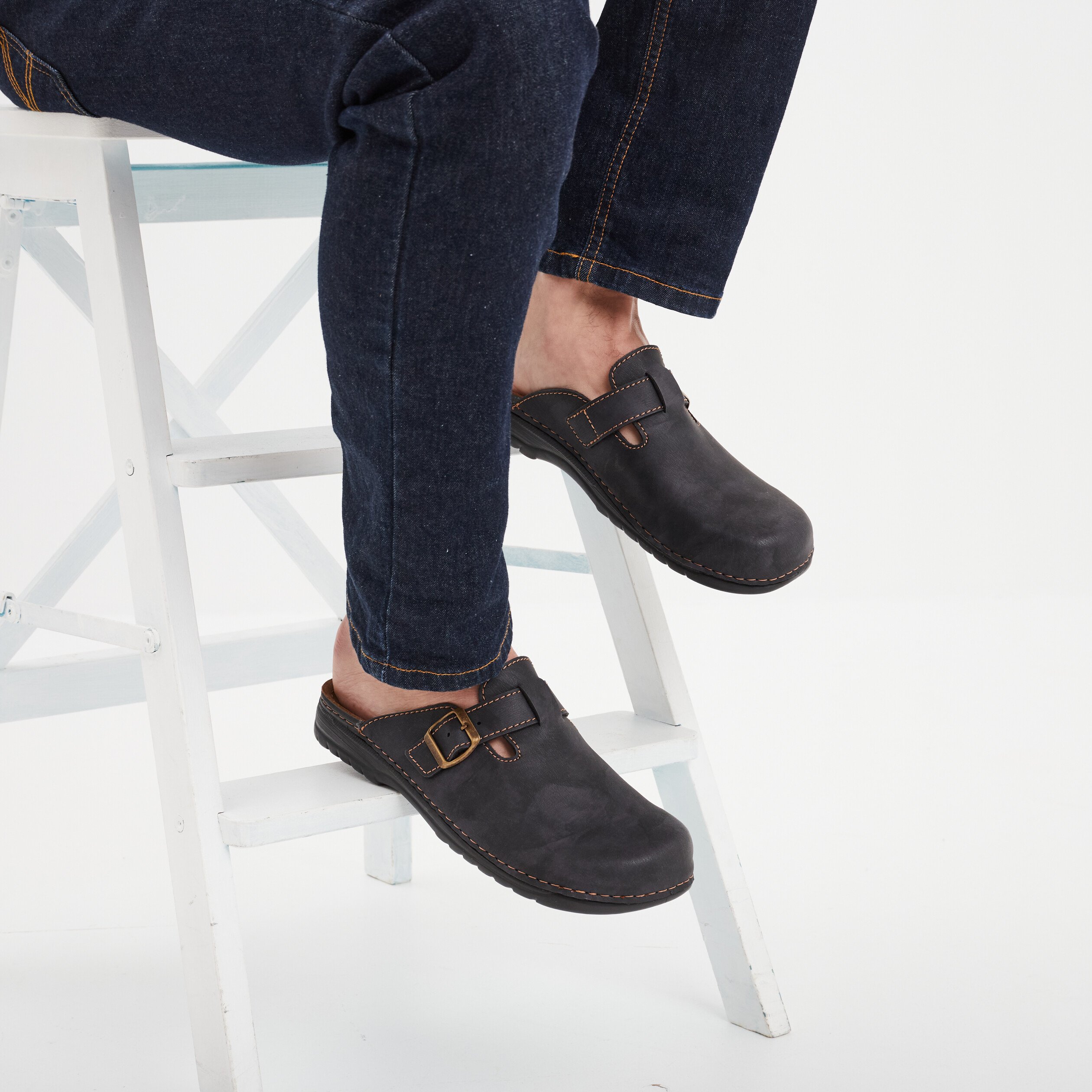 mules avec boucles noir homme Mules avec boucles noir homme
