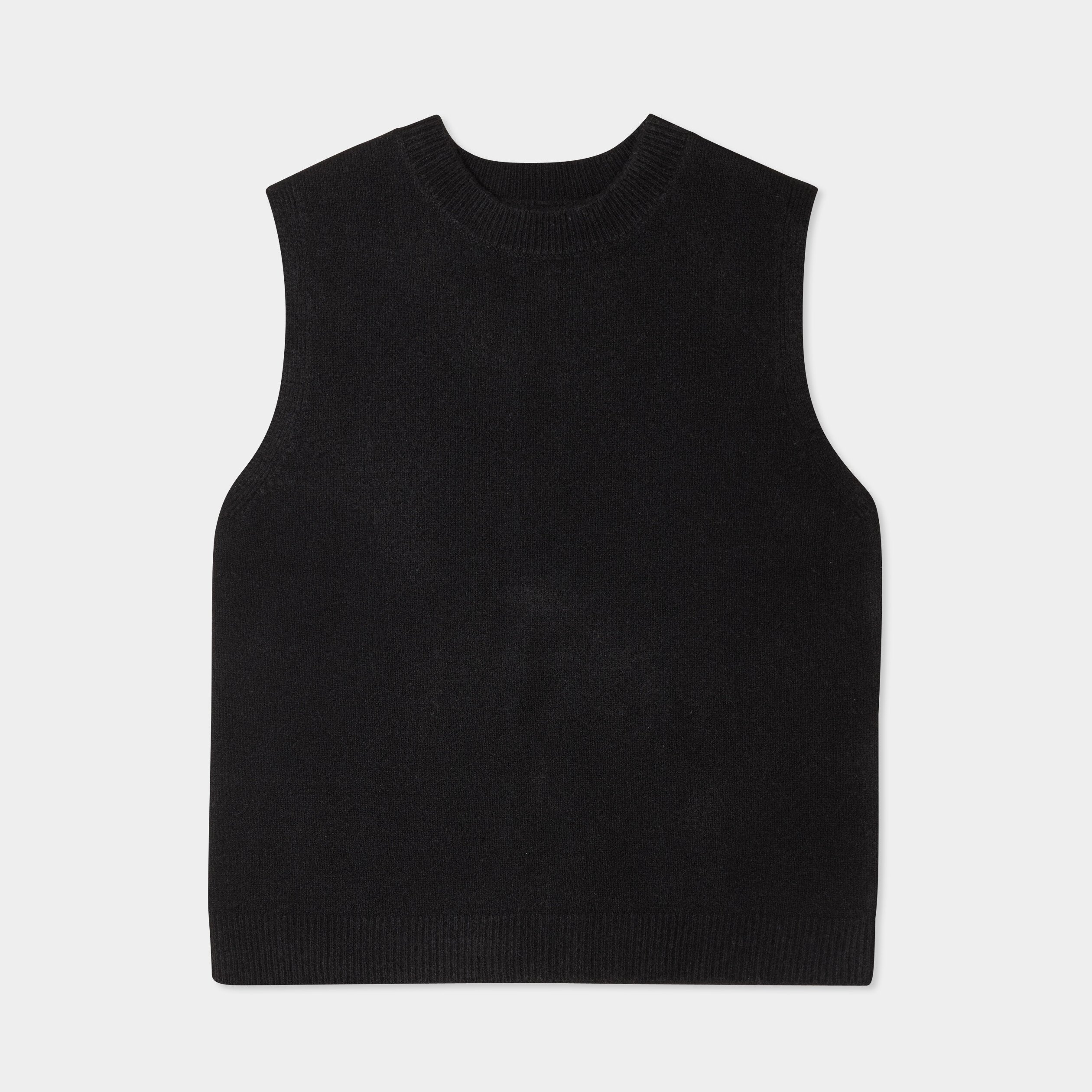 pull sans manches col rond noir femme Pull sans manches col rond noir femme