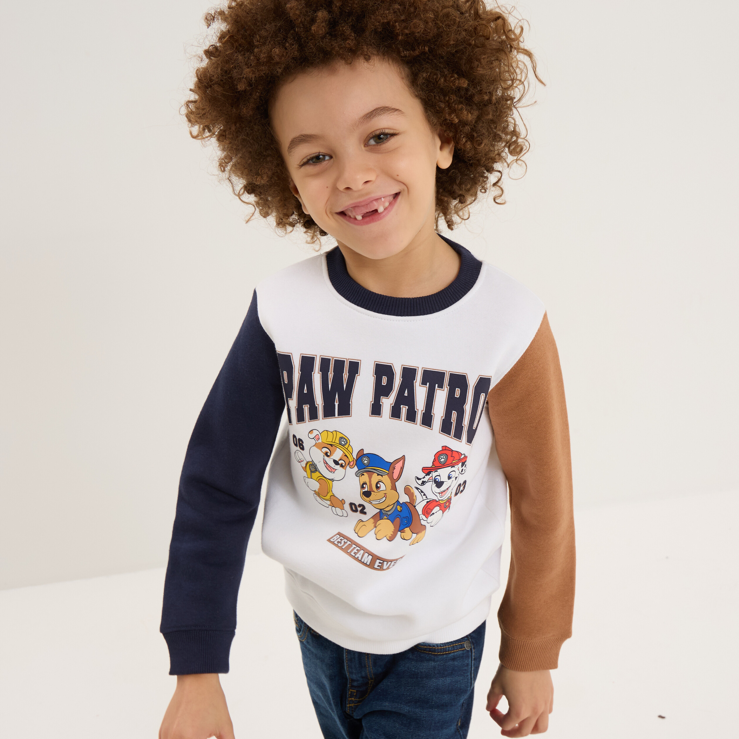 sweat manches longues pat patrouille blanc garcon Sweat manches longues Pat Patrouille blanc garçon