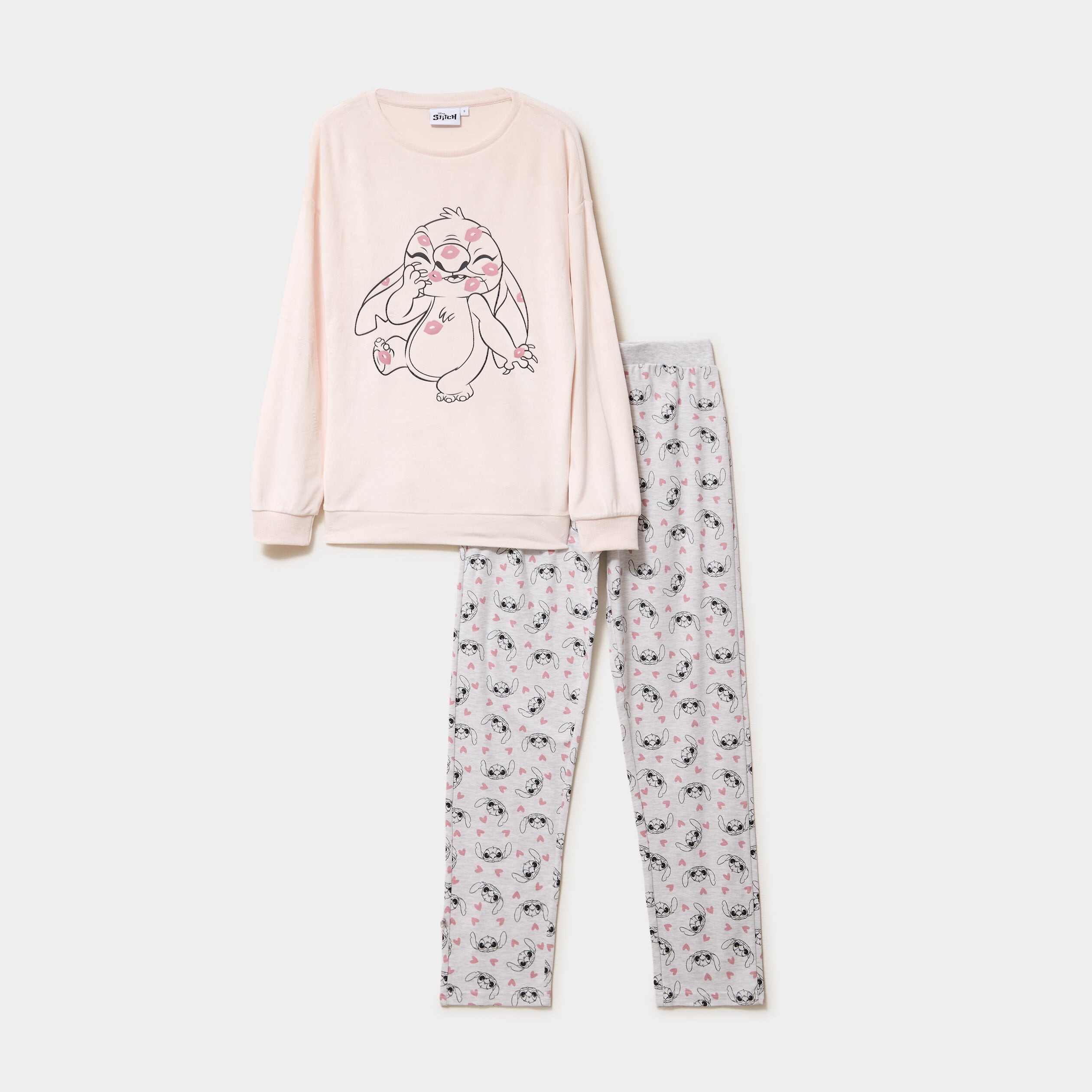 Ensemble pyjama legging Stitch rose clair femme