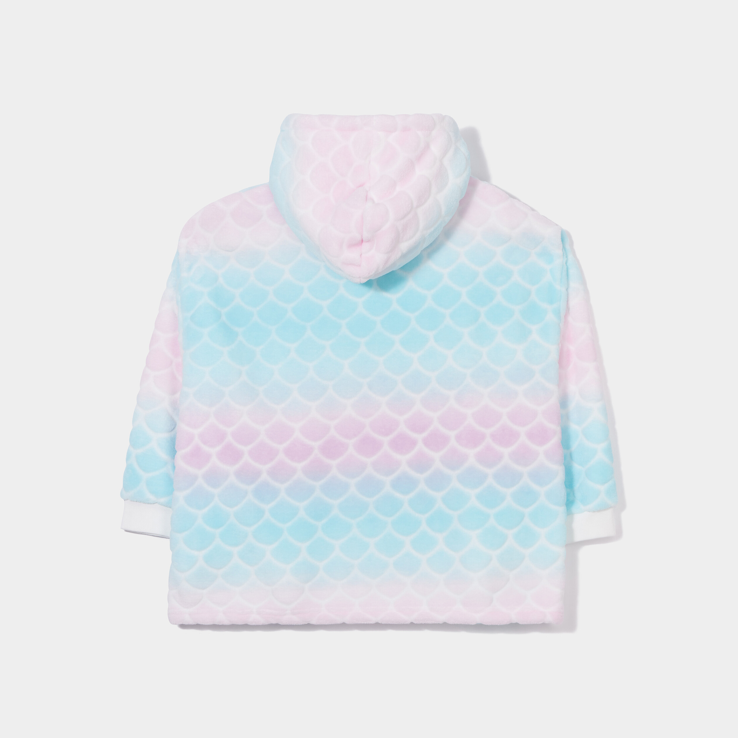 poncho plaid a capuche effet polaire violet fille Poncho plaid à capuche effet polaire violet fille