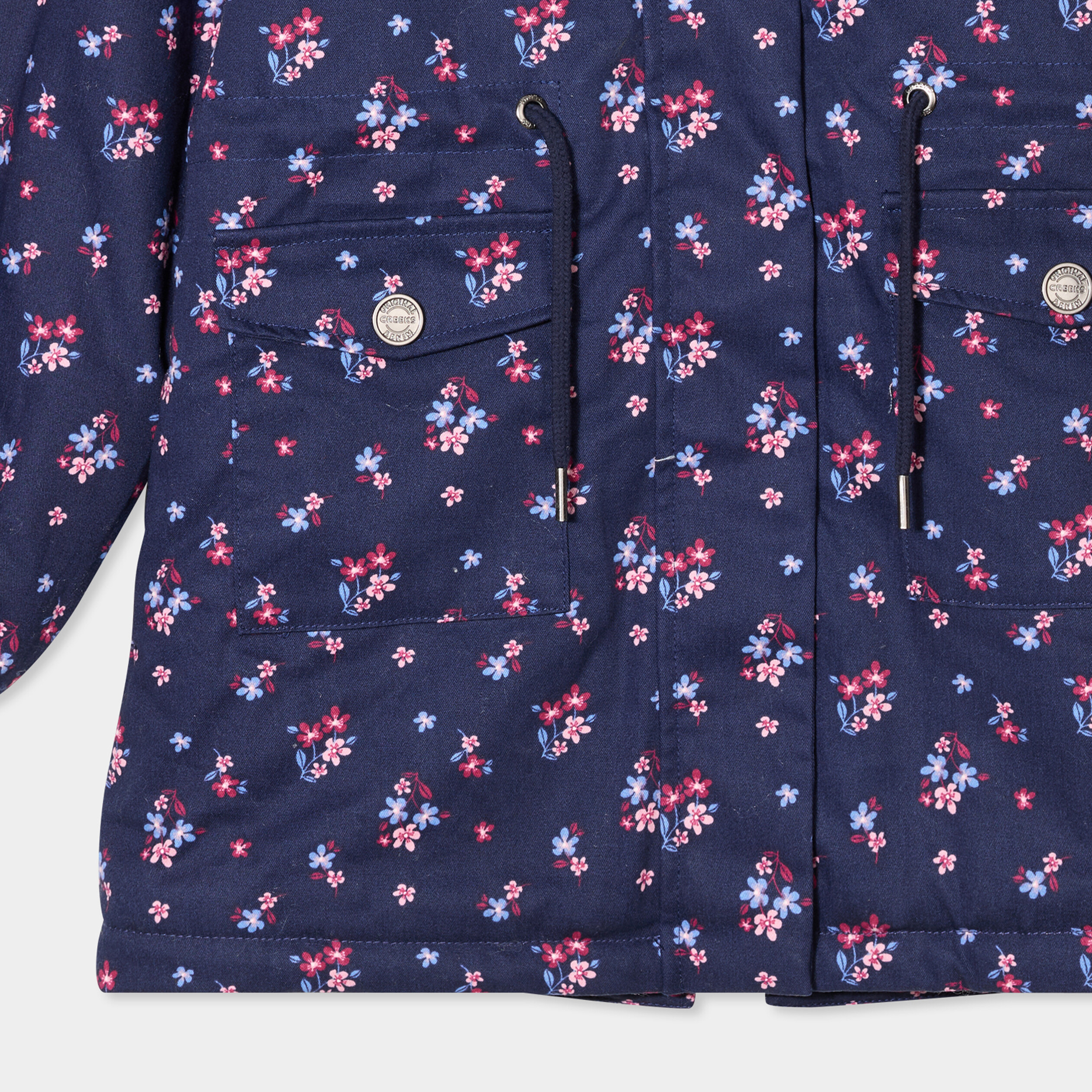 parka mi longue capuche doublee bleu marine fille Parka mi-longue capuche doublée bleu marine fille