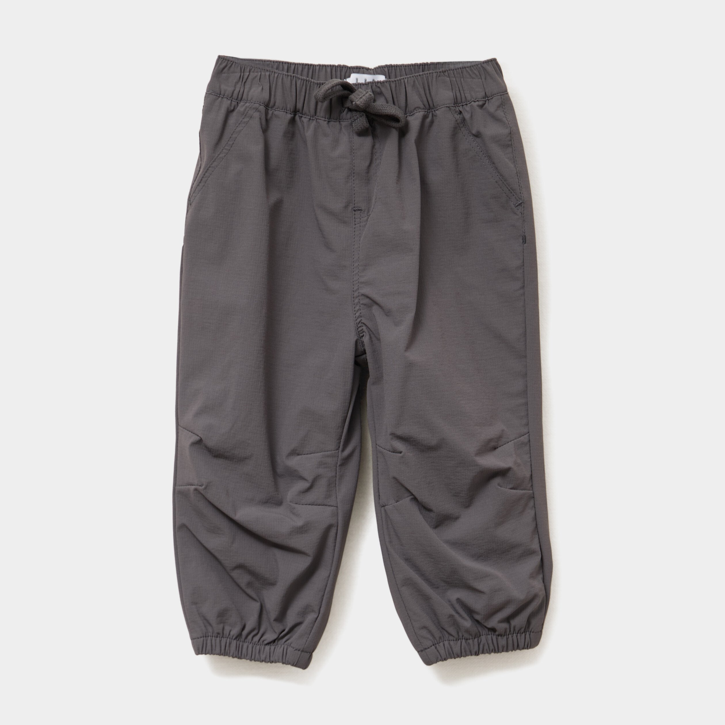 pantalon droit double taille elastiquee gris fonce bebeg Pantalon droit doublé taille élastiquée gris foncé bébé garçon