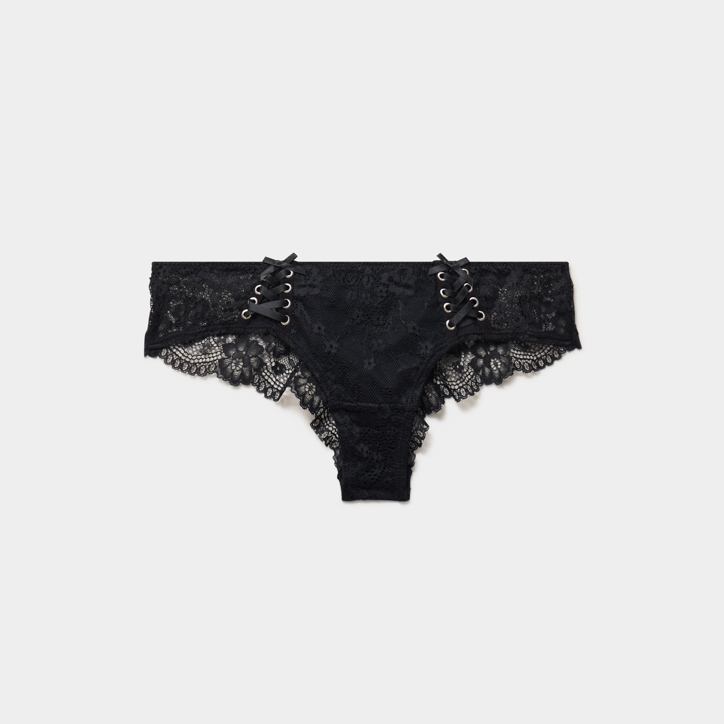 Shorty en dentelle noir femme