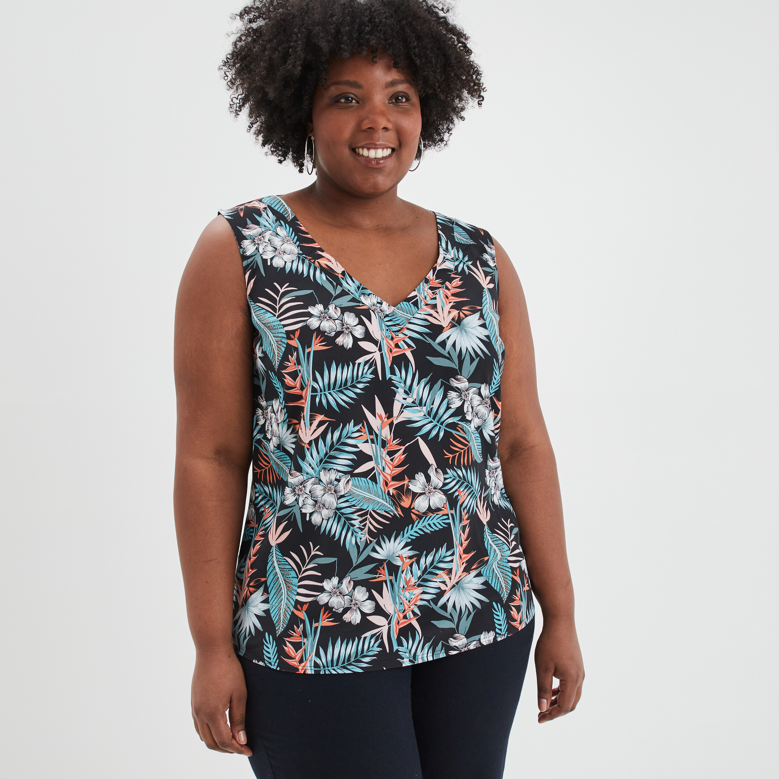 blouse sans manches noir femmegt Blouse sans manches noir femme grande taille
