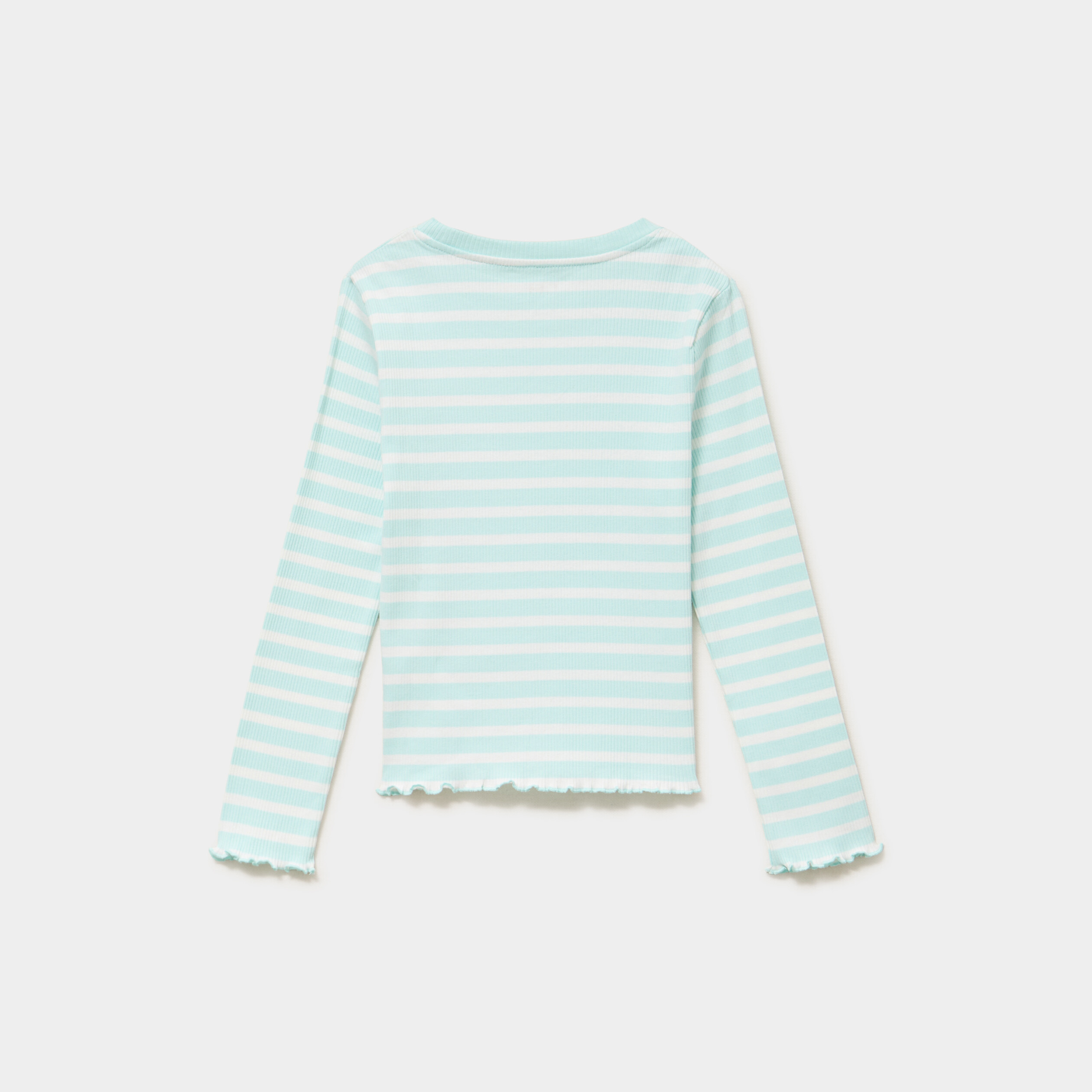 T-shirt c&ocirc;tel&eacute; ajust&eacute; manches longues vert pastel fille