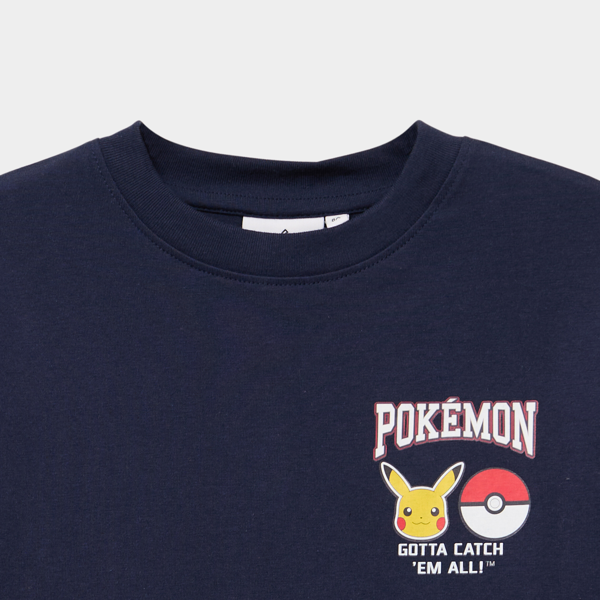 T-shirt manches longues coton Pok&eacute;mon bleu marine gar&ccedil;on