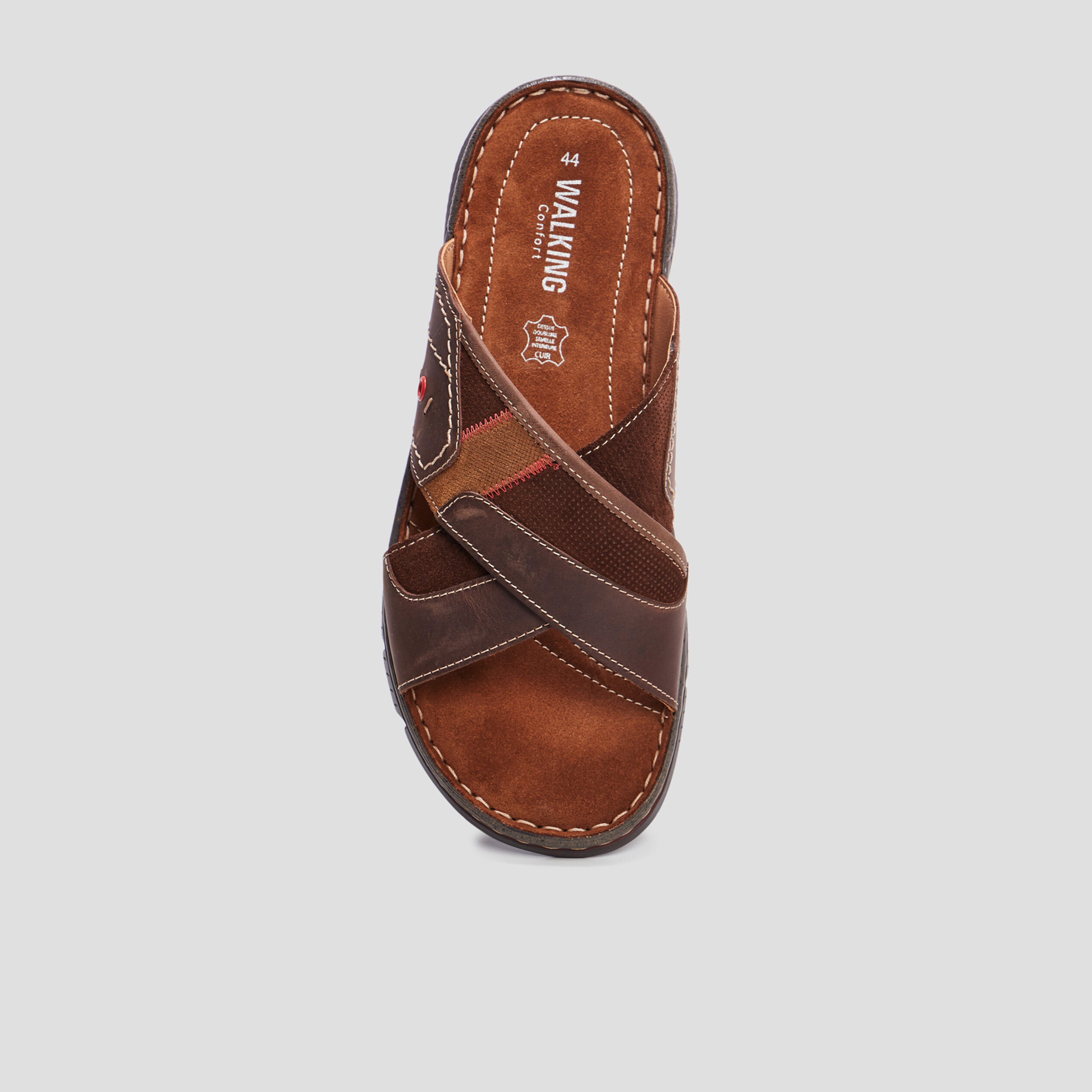 mules en cuir marron homme Mules en cuir marron homme