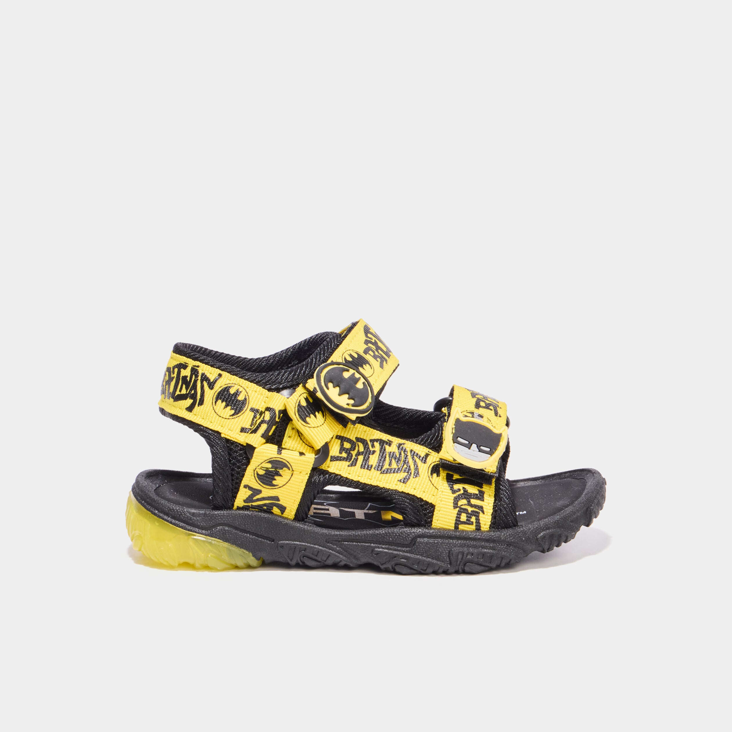 Sandales semelles lumineuses Batman jaune gar&ccedil;on
