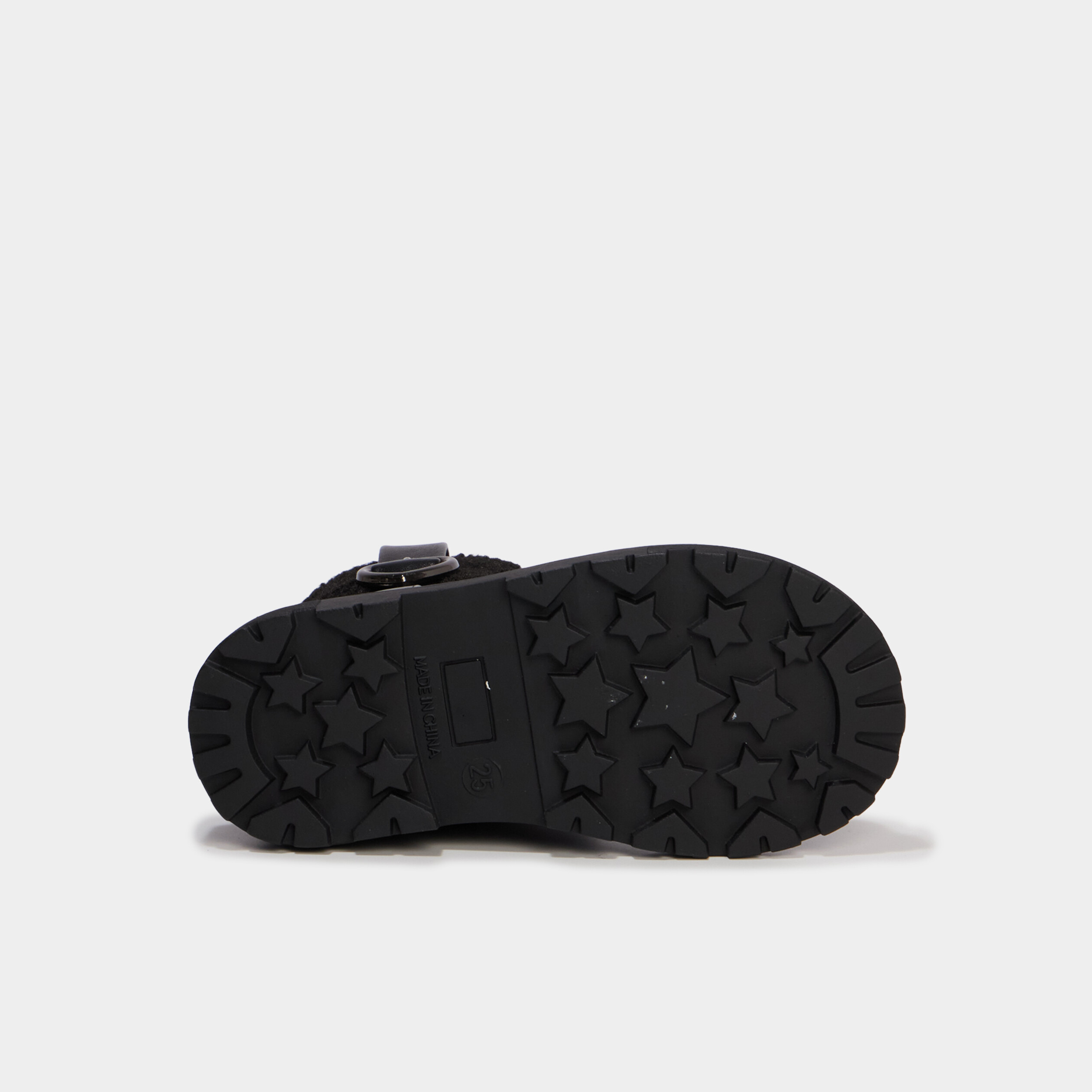 Boots boucles coeur et d&eacute;tails polaire noir fille