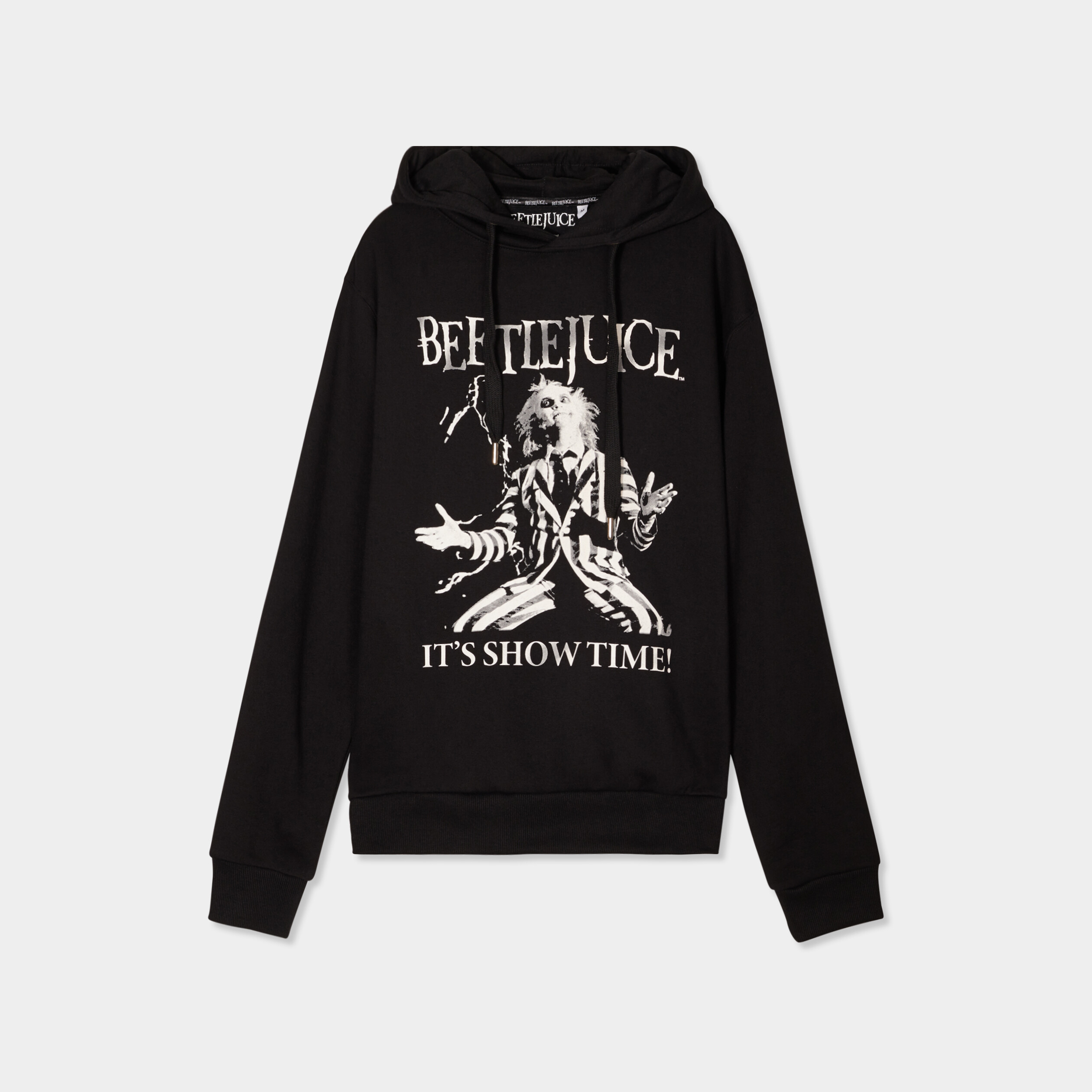 sweat a capuche hoodie coton beetlejuice noir homme Sweat à capuche hoodie coton Beetlejuice noir homme