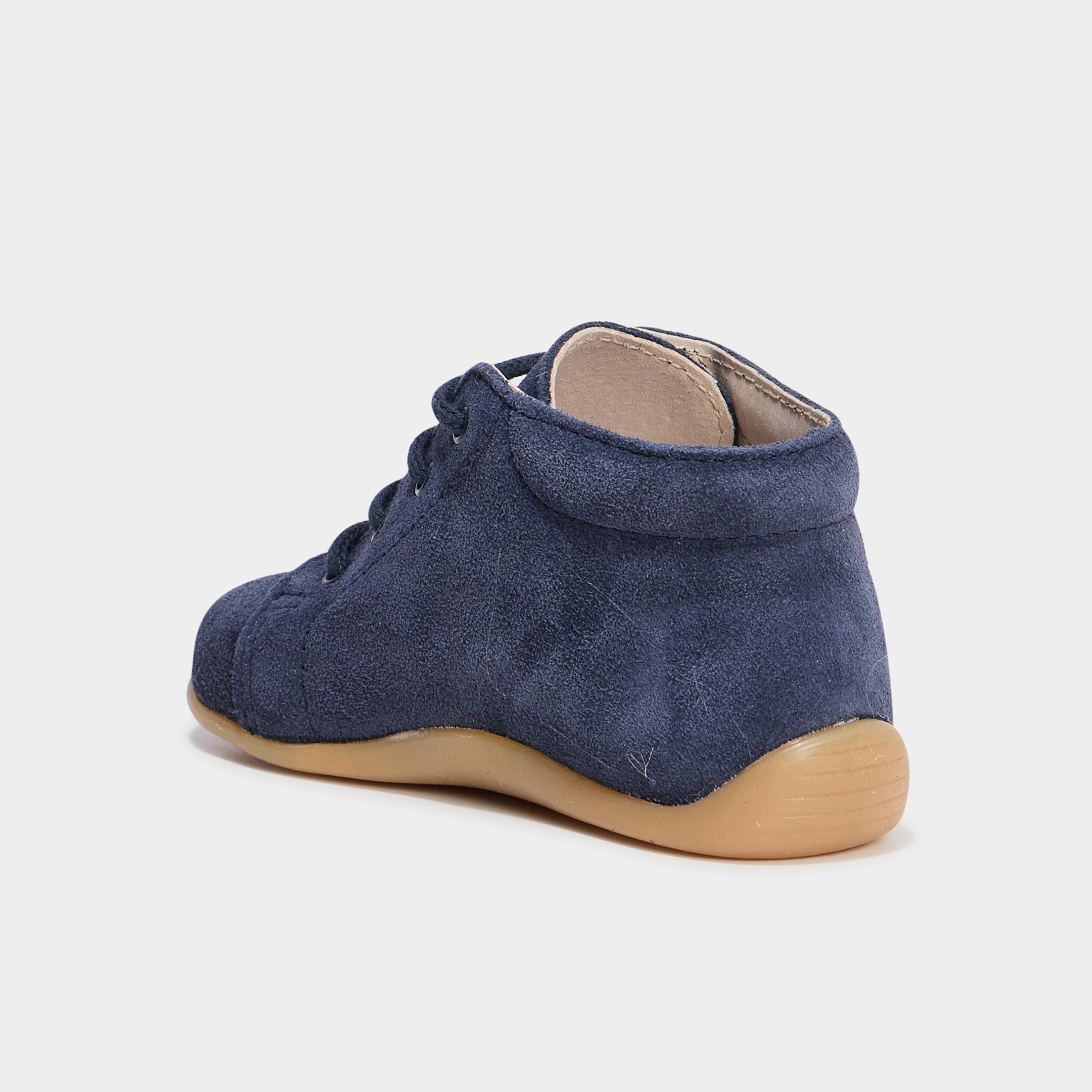 bottillons cuir suedine semelle souple bleu marine bebeg Bottillons cuir suédine semelle souple bleu marine bébé garçon