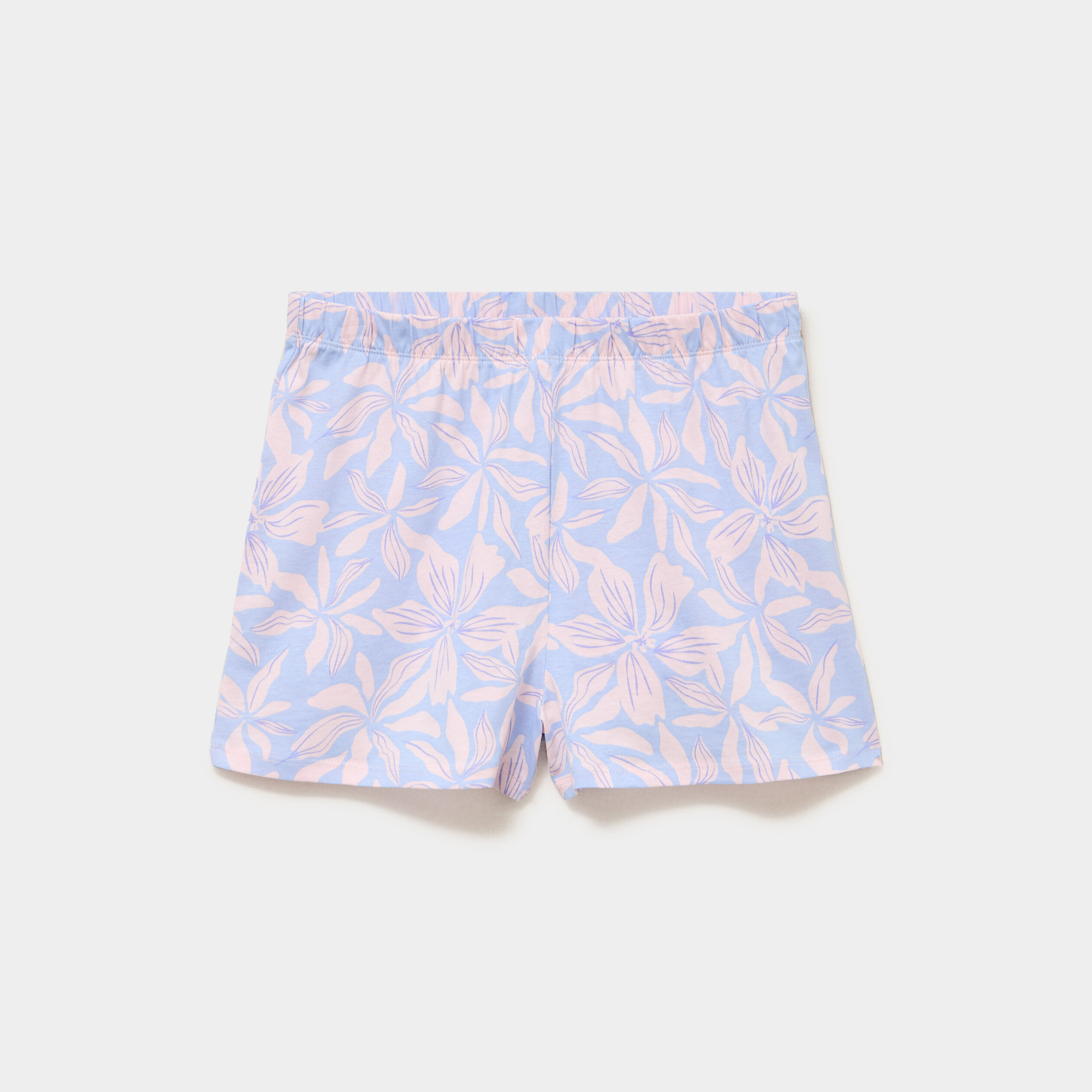 Bas de pyjama short coton bleu femme
