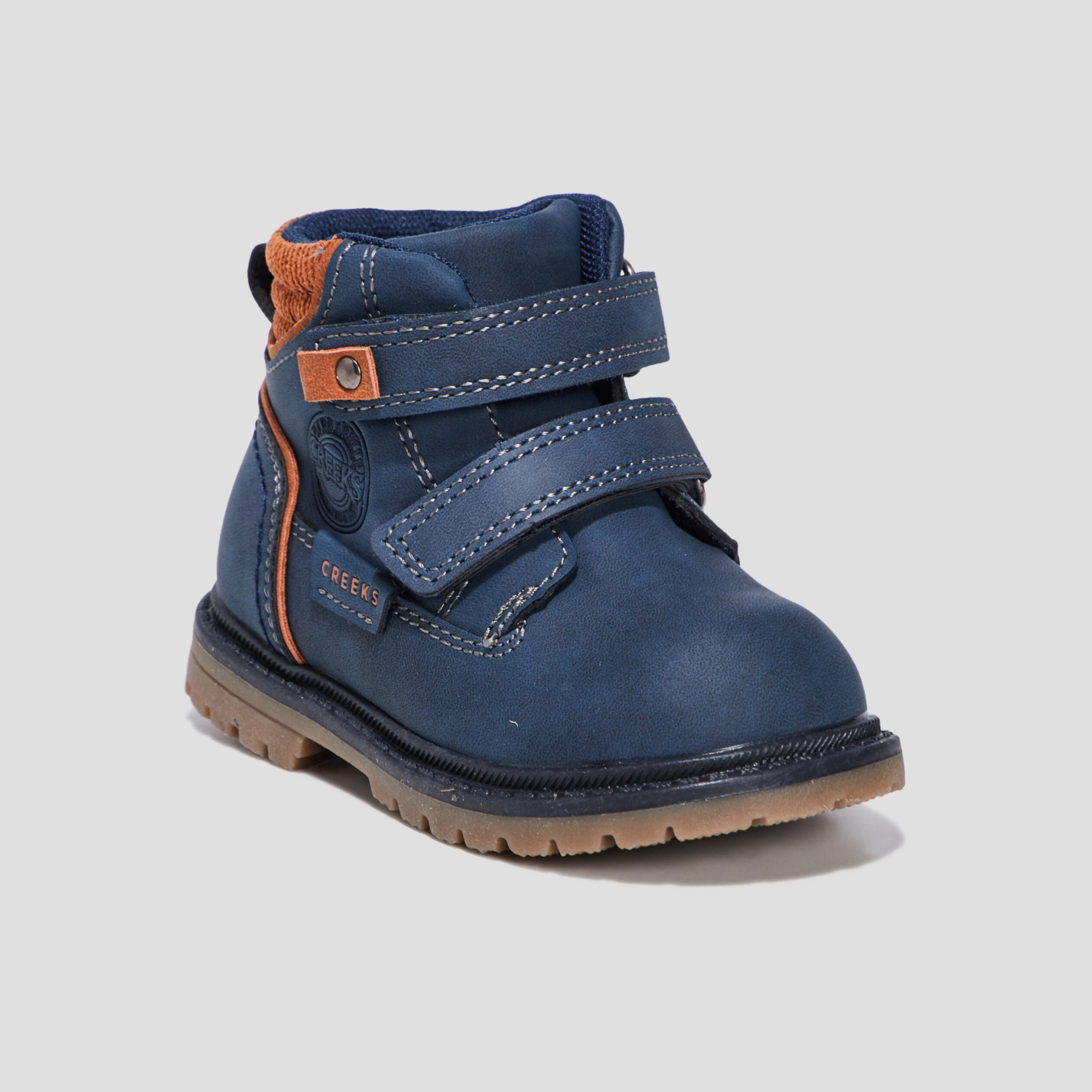Bottines &agrave; scratchs bleu marine b&eacute;b&eacute; gar&ccedil;on