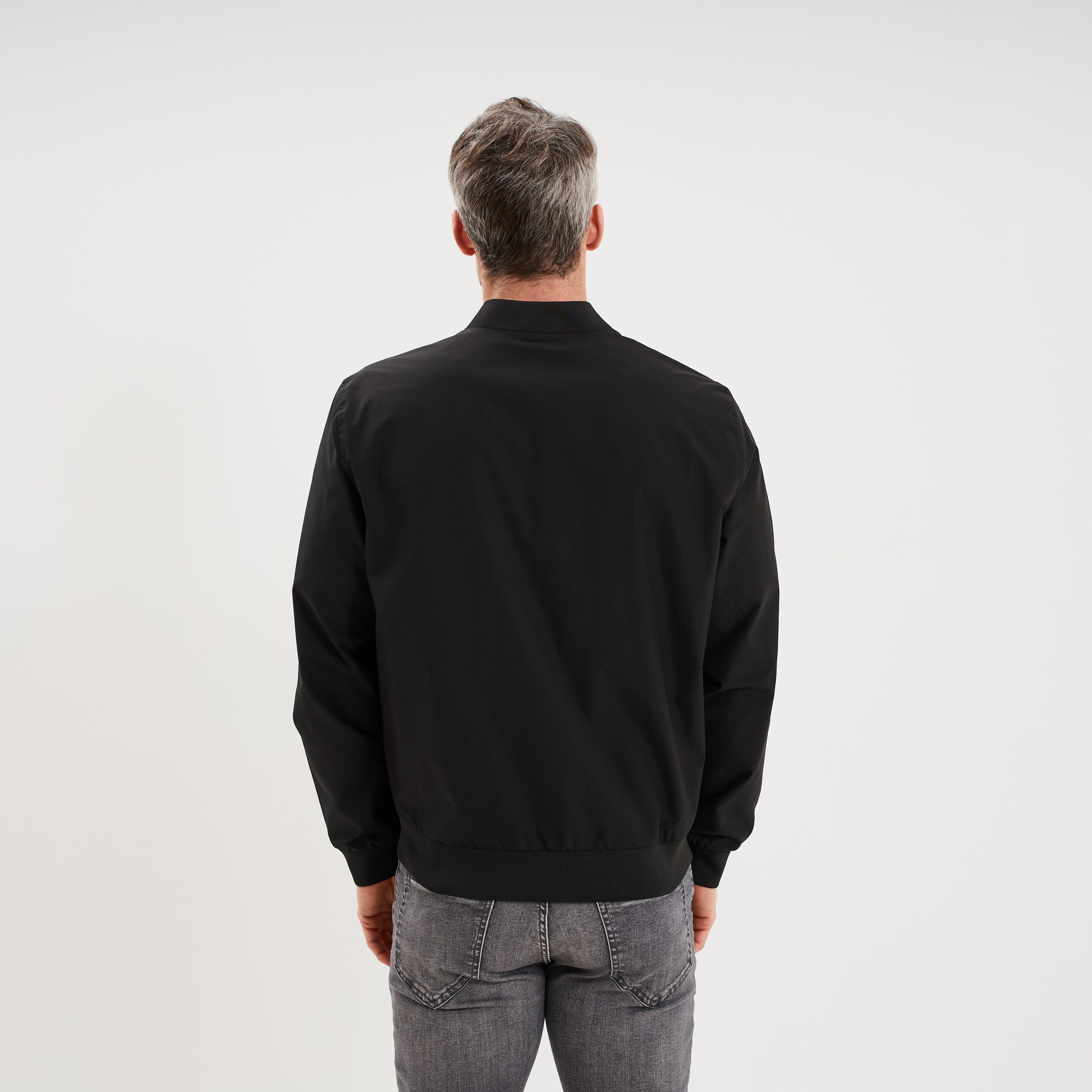 Blouson col teddy d&eacute;perlant noir homme